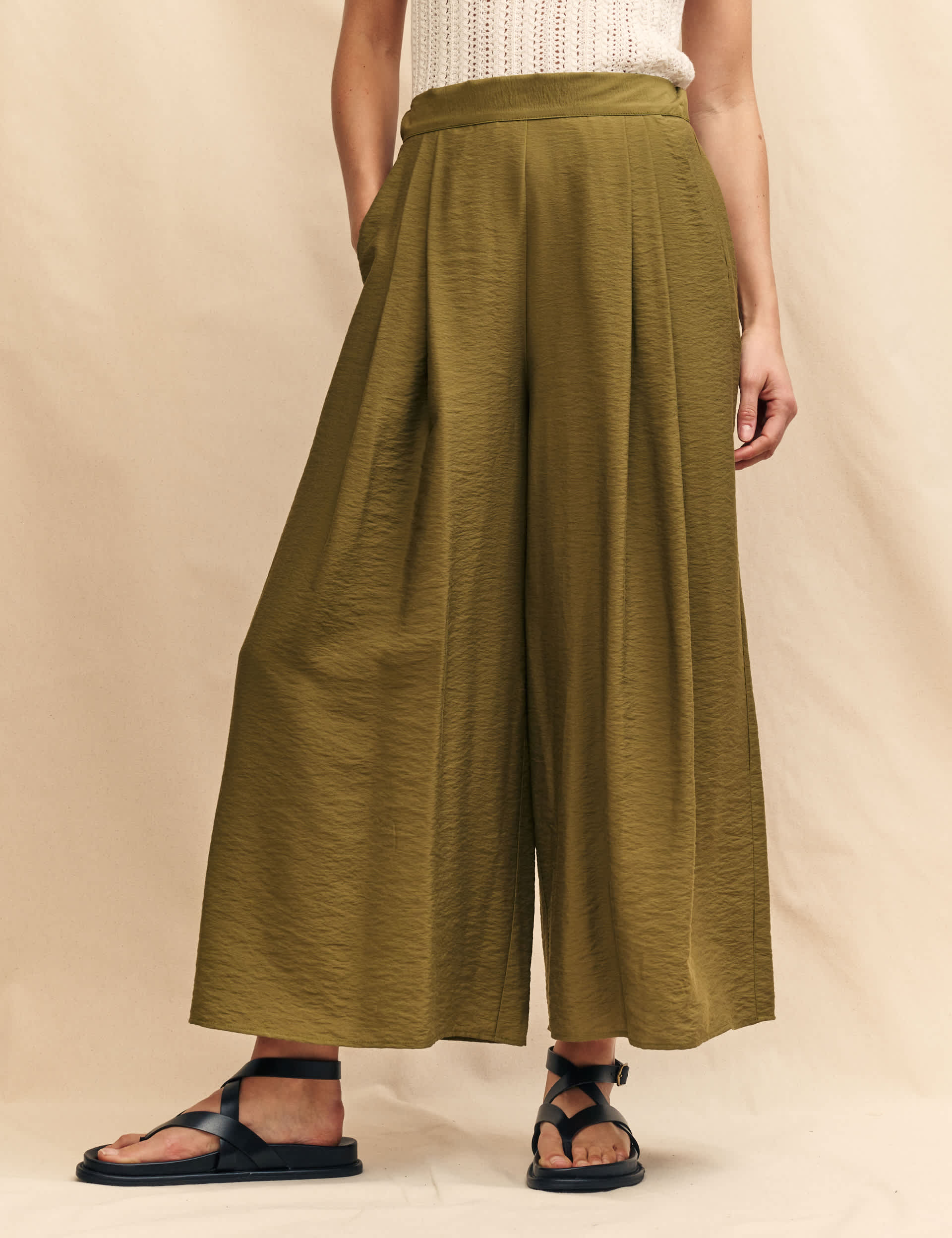 Nobody'S Child Women's Relaxed Culottes - 12 - Green, Green