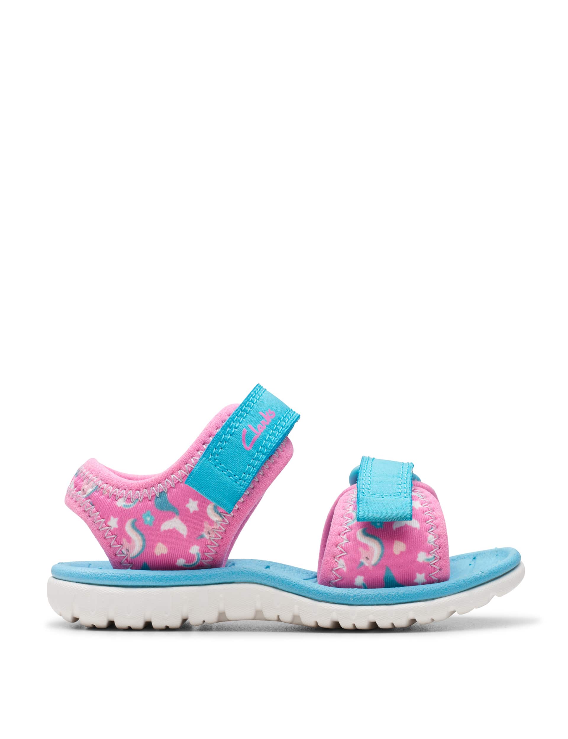 Clarks Kids Patterned Riptape Sandals (4 Small