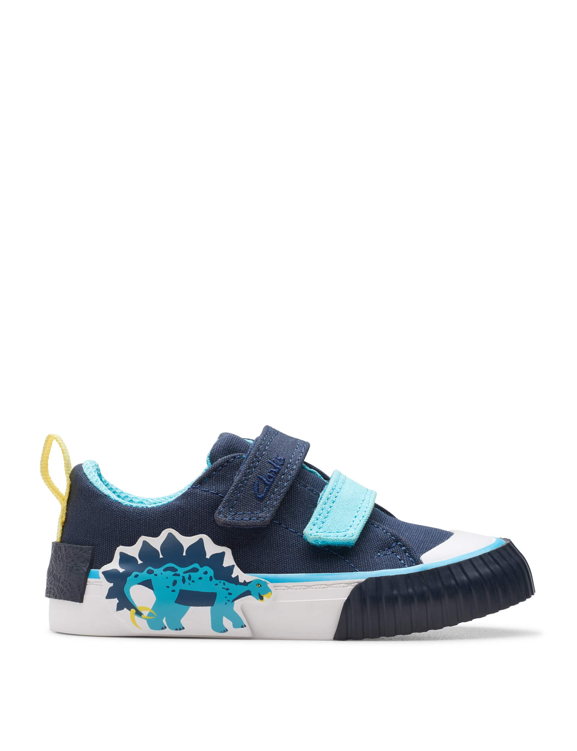 Clarks Kids Dinosaur Riptape Trainers (4 Small - 6.5 Small) - 4SG - Navy Mix, Navy Mix