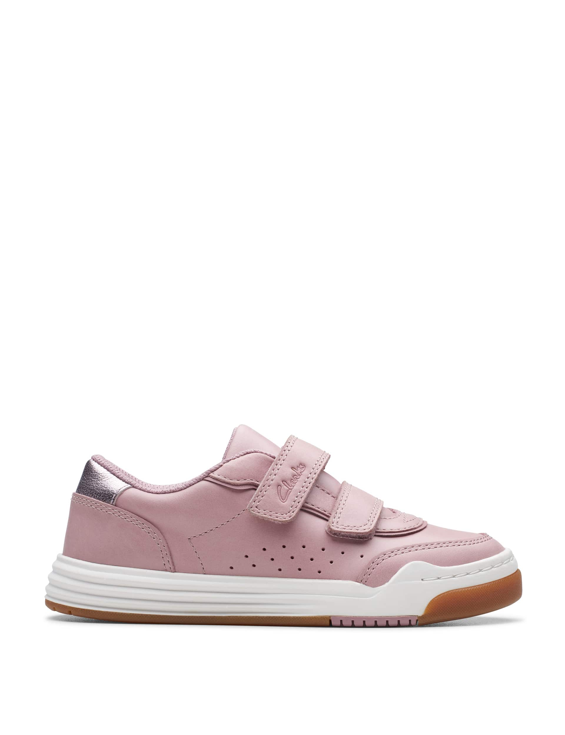 Clarks Kids Leather Riptape Trainers (7 Small - 12.5 Small) - 11.5SG - Dusty Pink, Dusty Pink