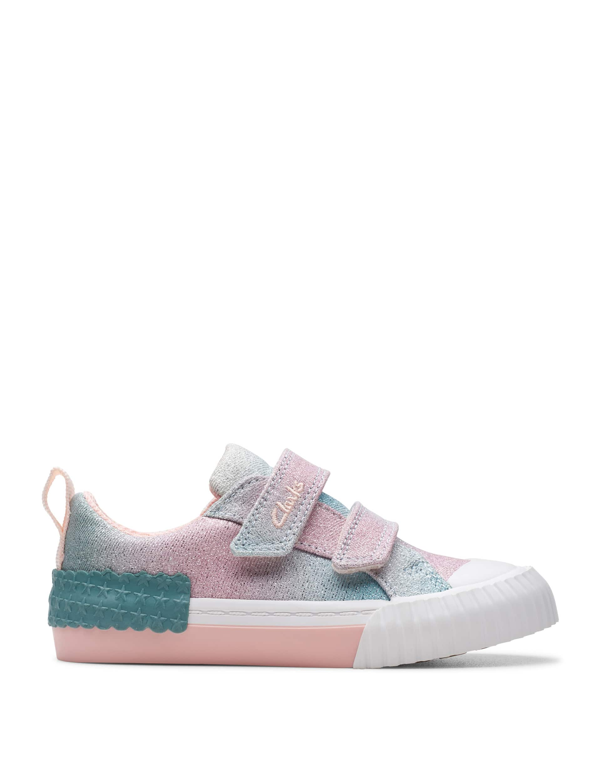 Clarks Kids Riptape Trainers (4 Small - 61/2 Small) - 4SG - Pink Mix, Pink Mix