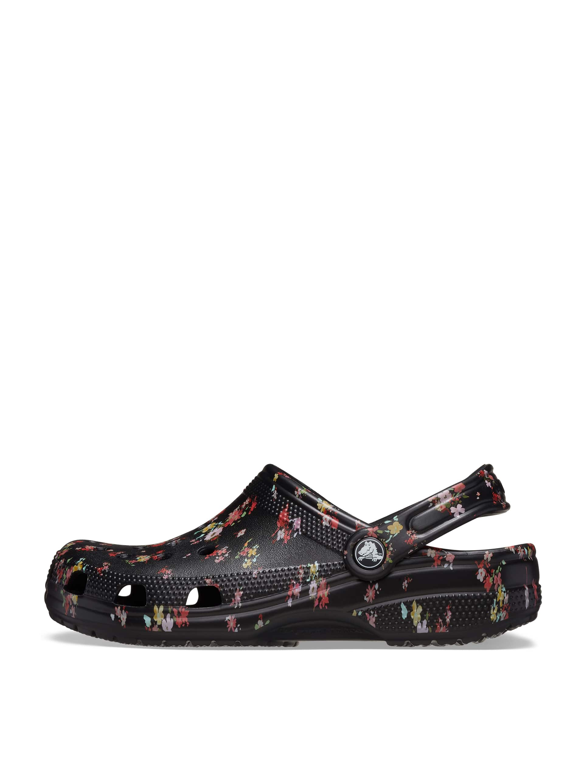 Crocs Women's Ditsy Floral Classic Clog - 4 - Black Mix, Black Mix