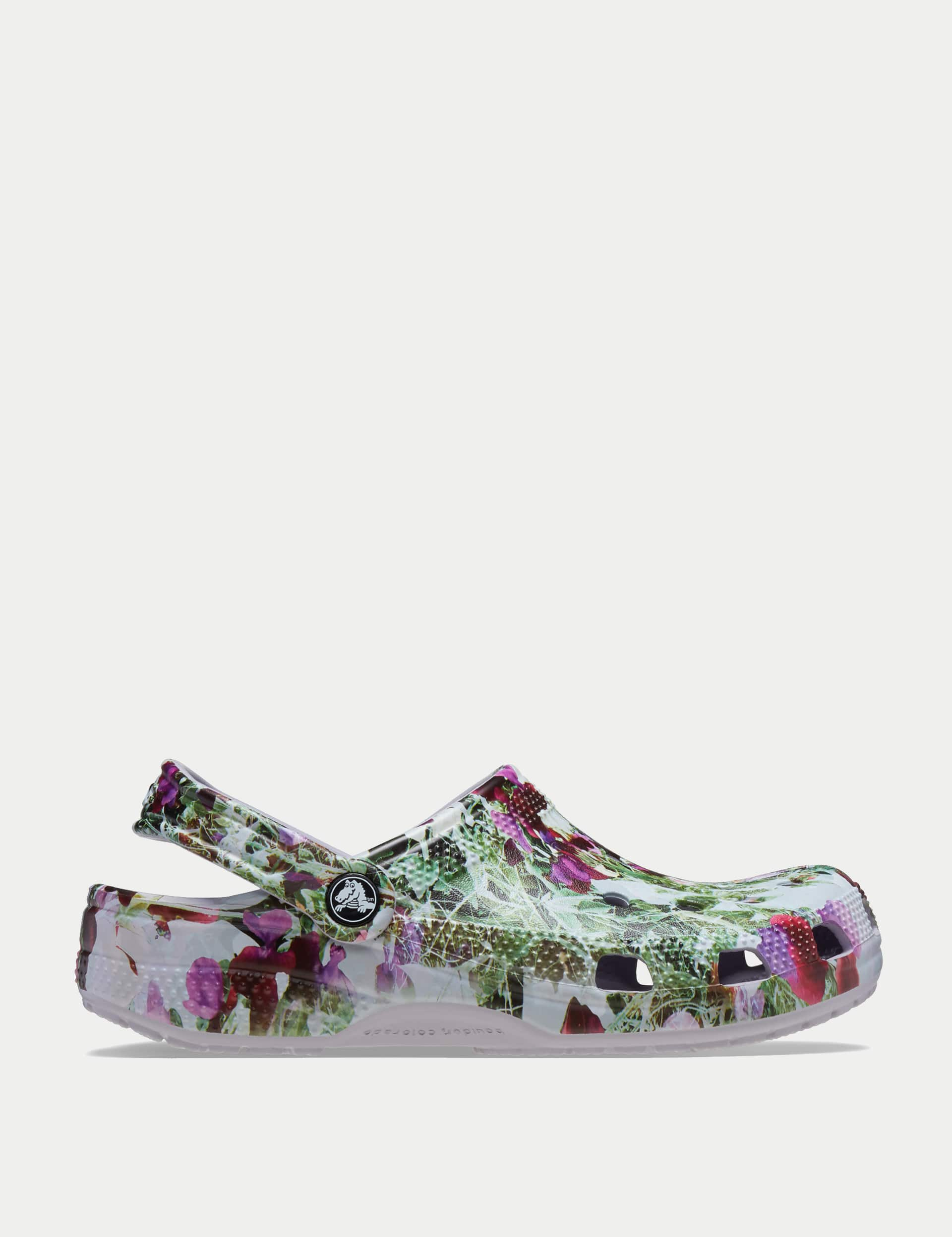 Crocs Women's Floral Sliders - 6 - White Mix, White Mix