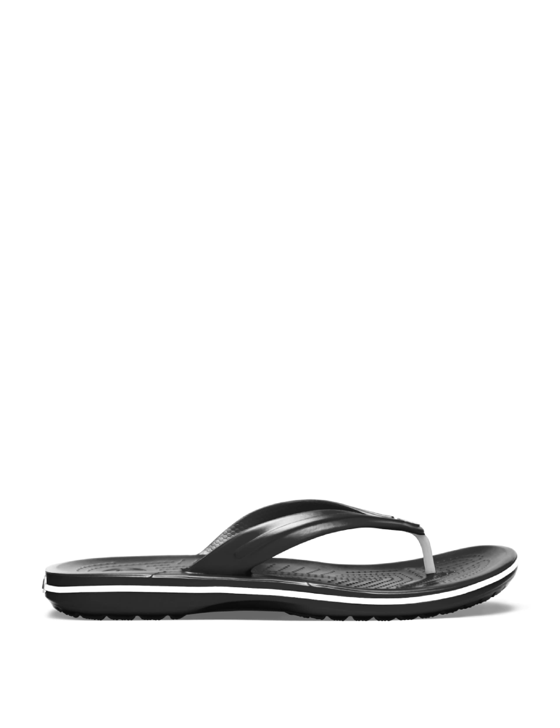 Crocs Mens Womens Crocband Flip Flops - 9 - Black Mix, Black Mix,Navy Mix