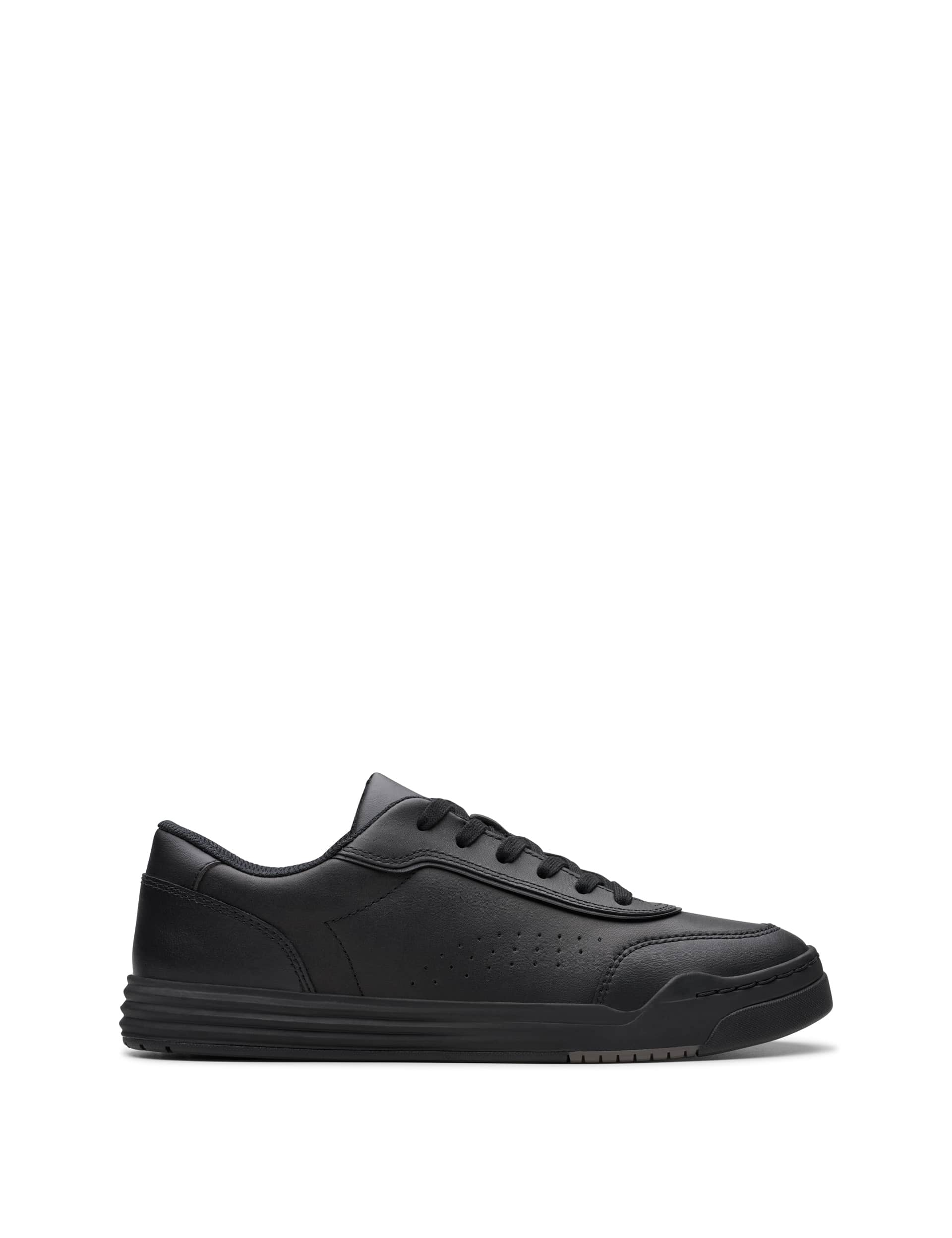 Clarks Boys Leather Trainers (13 Small - 10 Large) - 1.5 LG - Black, Black