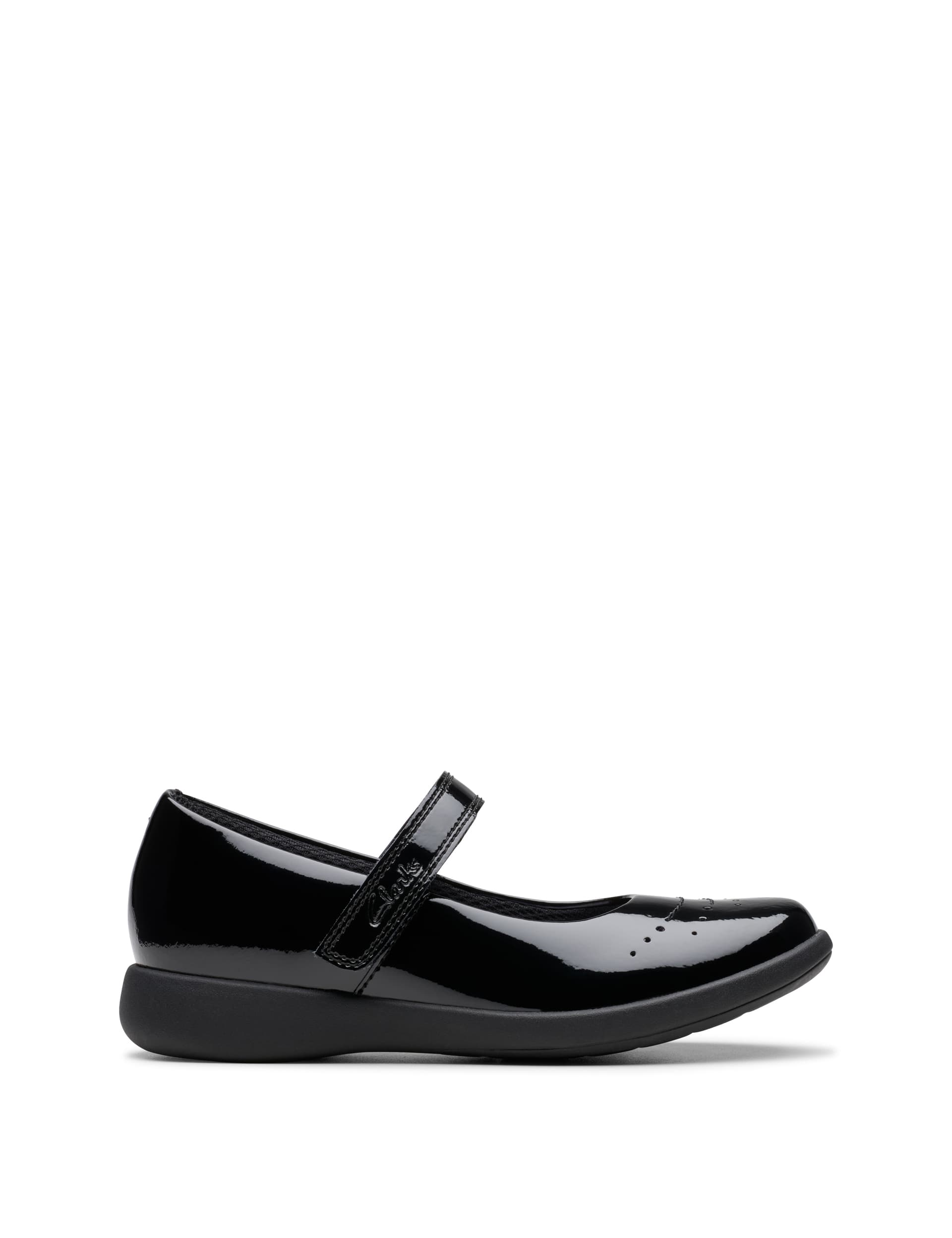 Clarks Kids Patent Leather Riptape Mary Jane Shoes (10 Small - 2.5 Large) - 10 SG - Black, Black