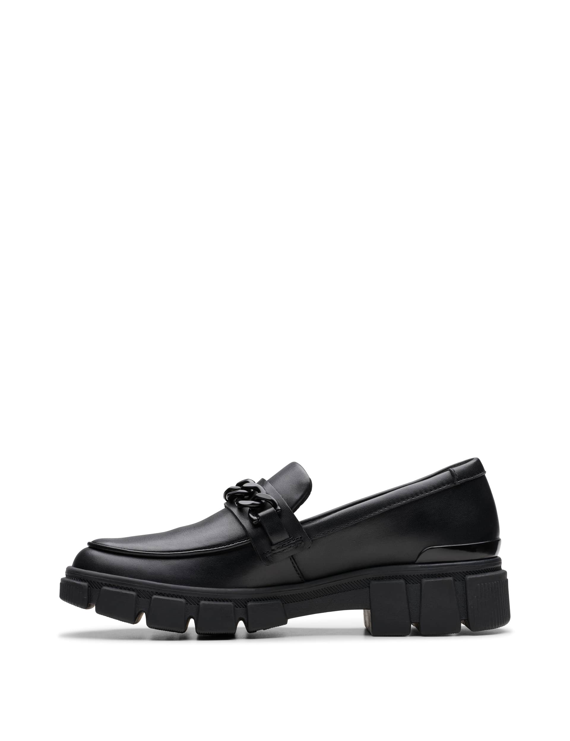 Clarks Kids Leather Loafers (3 Large - 7 Large) - 6.5 LF - Black, Black