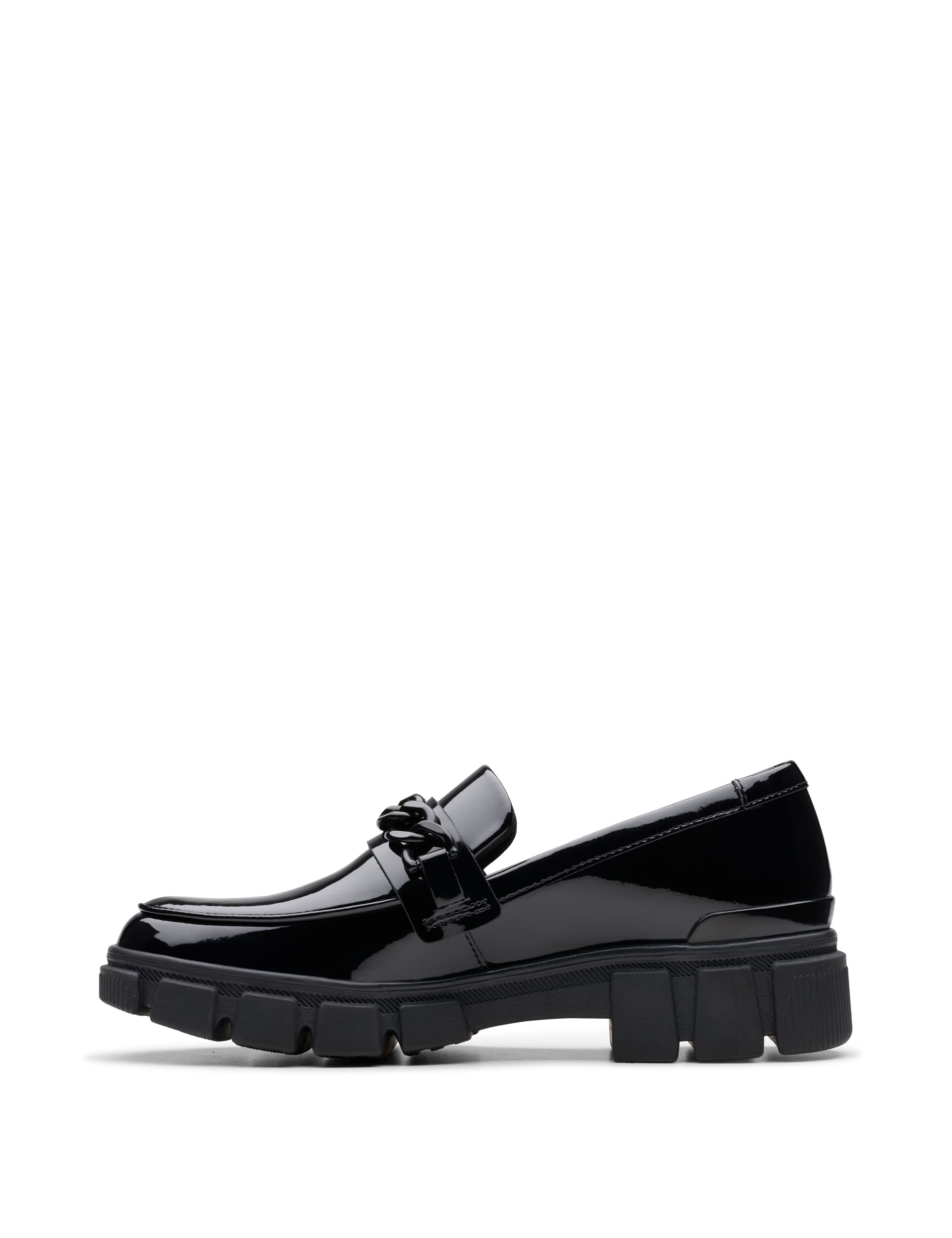 Clarks Kids Patent Leather Loafers (3 Large to 7 Large) - 7 LG - Black, Black