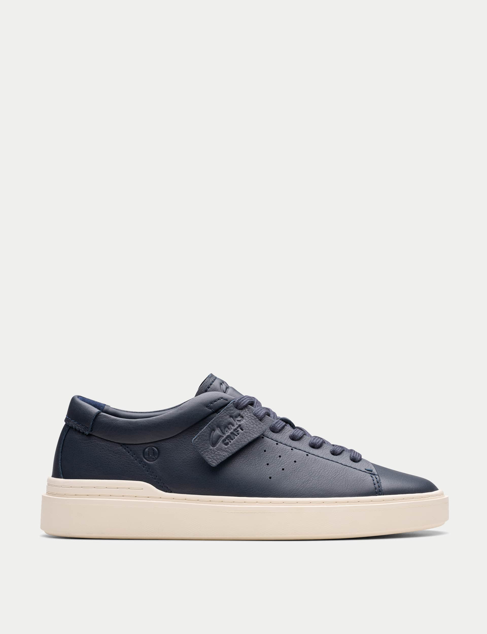 Clarks Men's Leather Lace Up Trainers - 10 - Navy, Navy