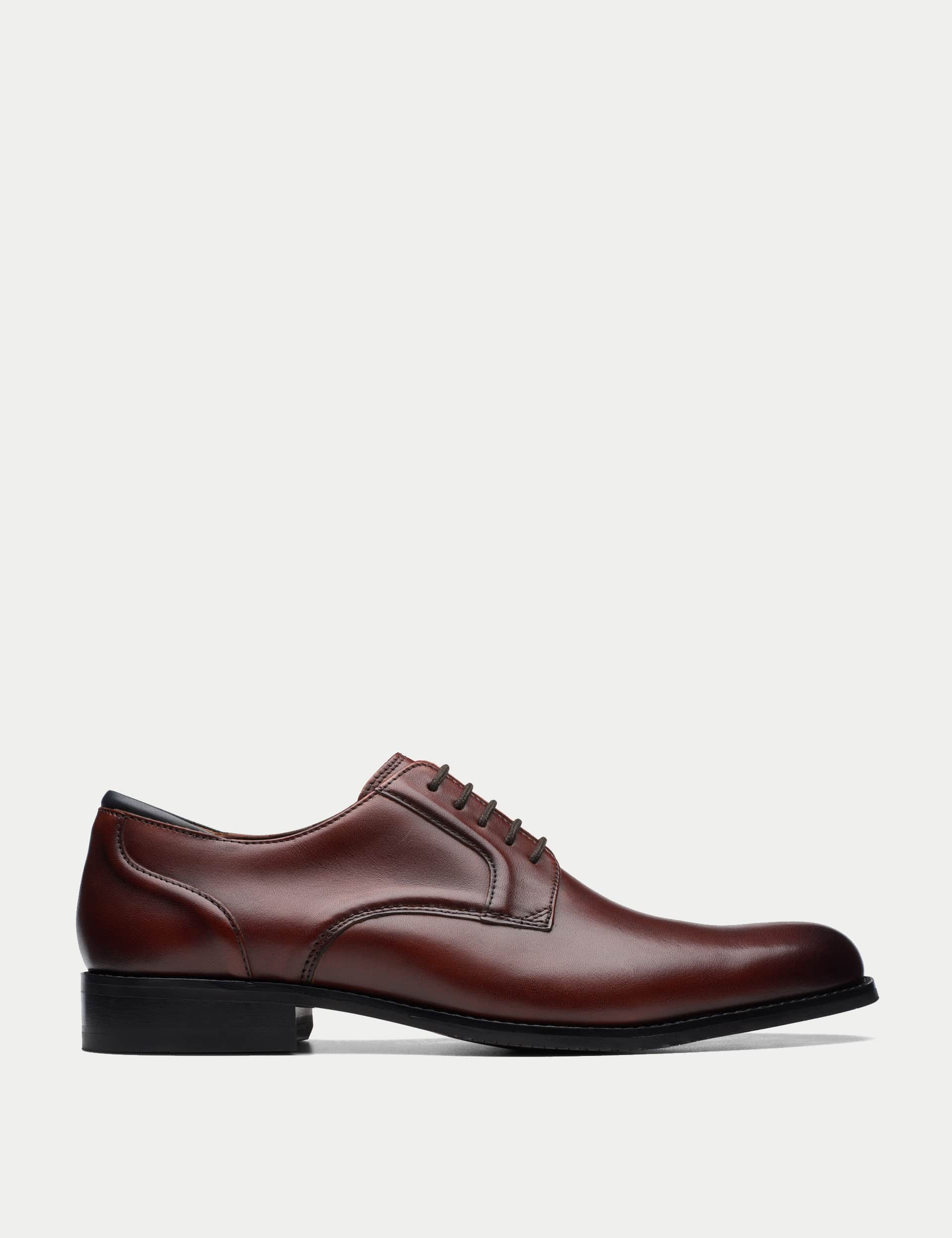 Clarks Men's Wide Fit Leather Derby Shoes