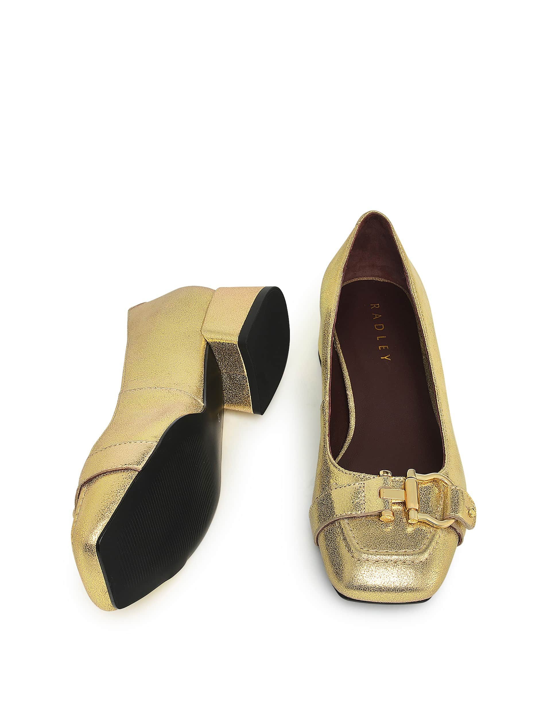 Radley Women's Patent Leather Slip On Stirrup Court Shoe - 5 - Gold, Gold