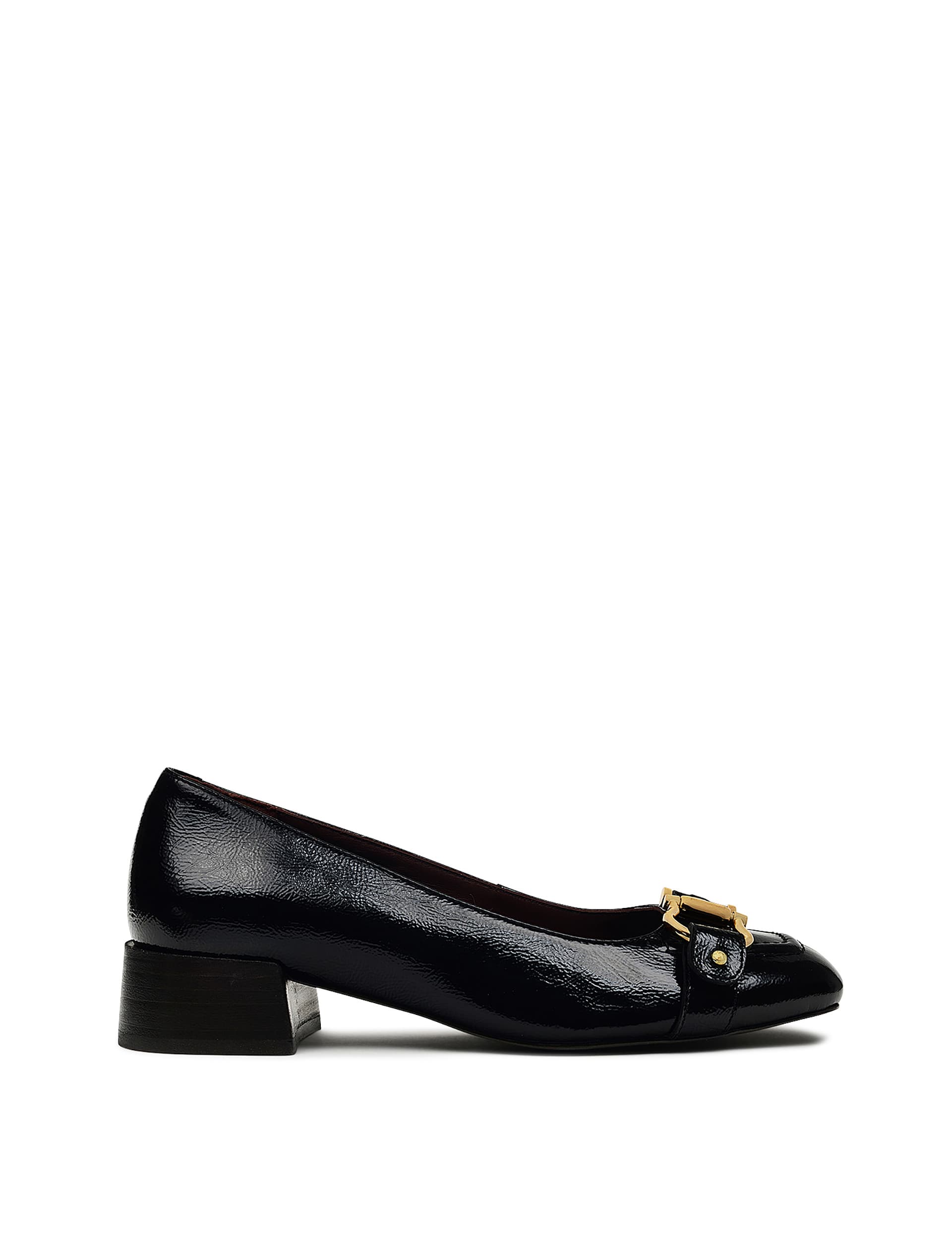 Radley Women's Patent Leather Slip On Stirrup Court Shoe - 6 - Black, Black,Gold