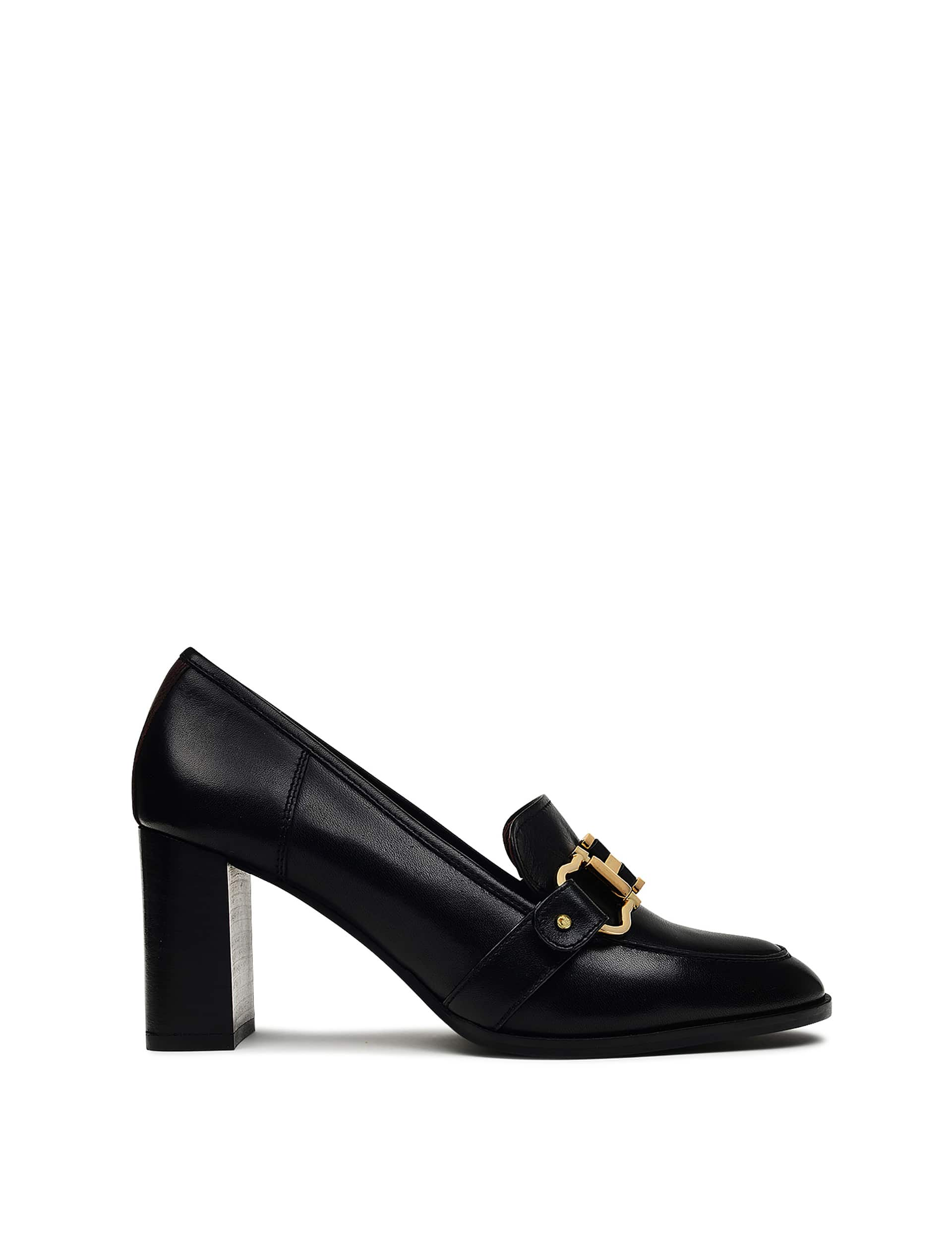 Radley Women's Leather Stirrup Block Heel Loafers - 6 - Black, Black