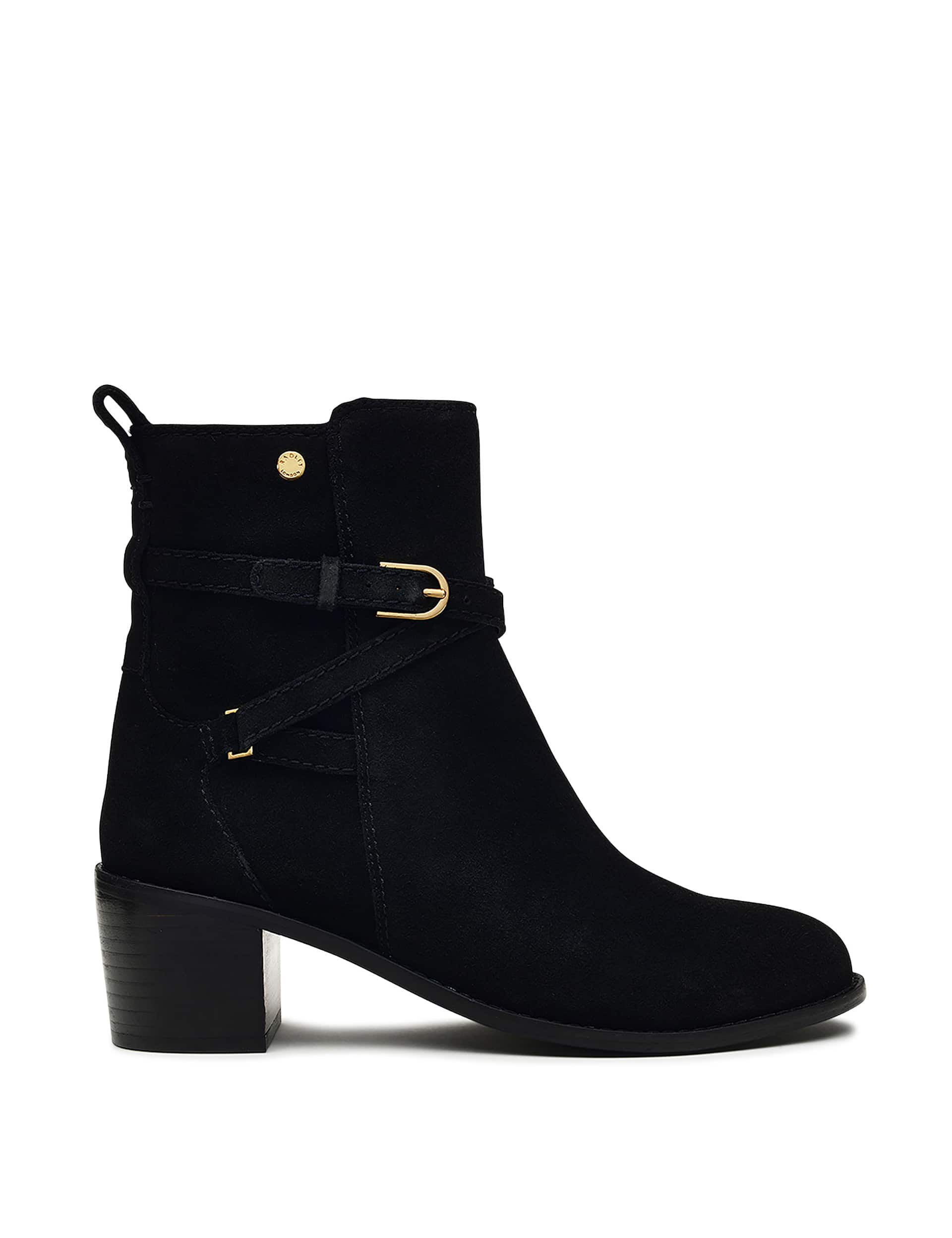 Radley Women's Acer Walk Suede Buckle Ankle Boots - 6 - Black, Black