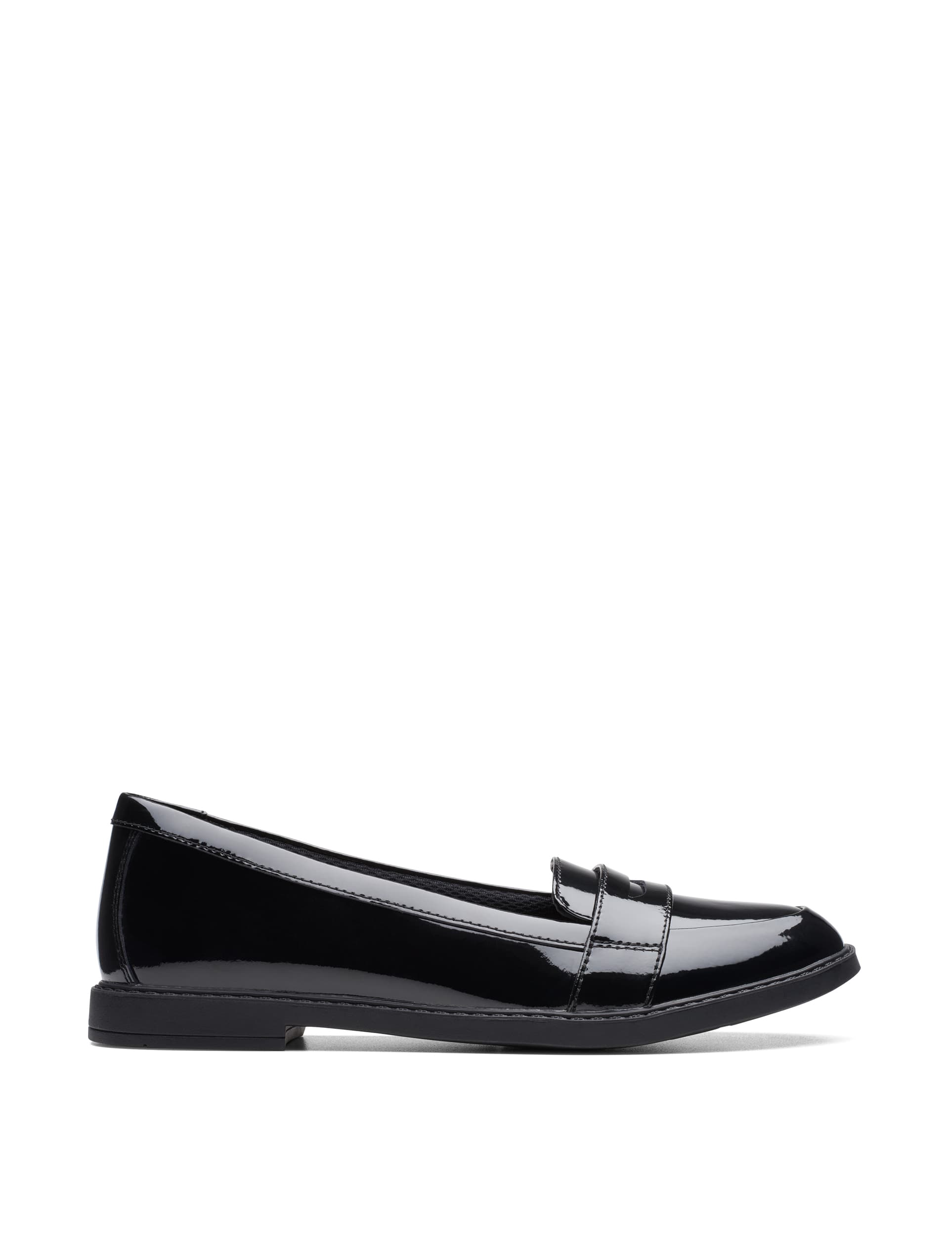 Clarks Kids Patent Leather Slip-On Loafers (3 Small