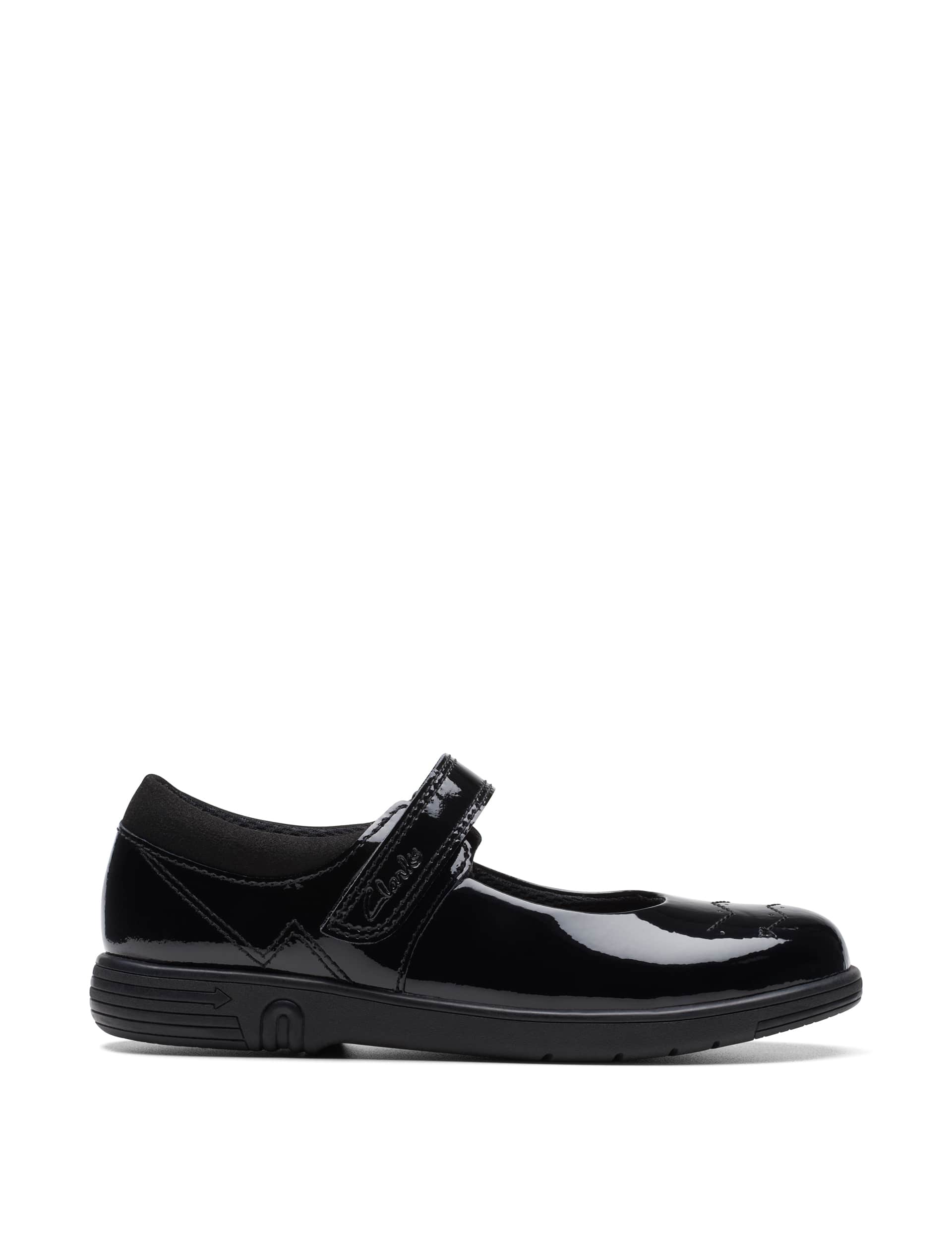 Clarks Kids Patent Riptape Mary Jane School Shoes (8 Small - 2 Large) - 12.5SG - Black Patent, Blac