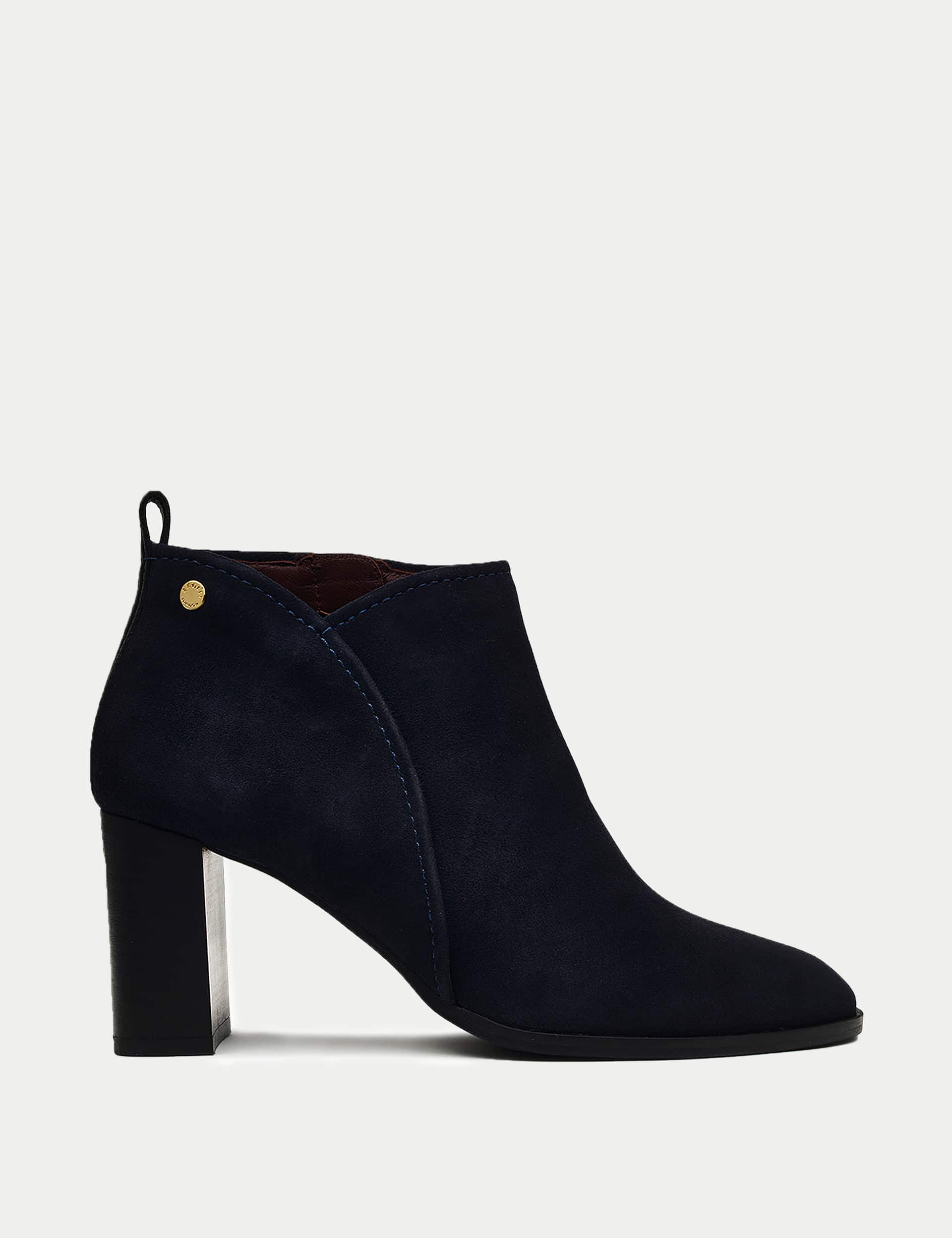 Radley Women's Leather Block Heel Ankle Boots - 5 - Navy, Black,Navy