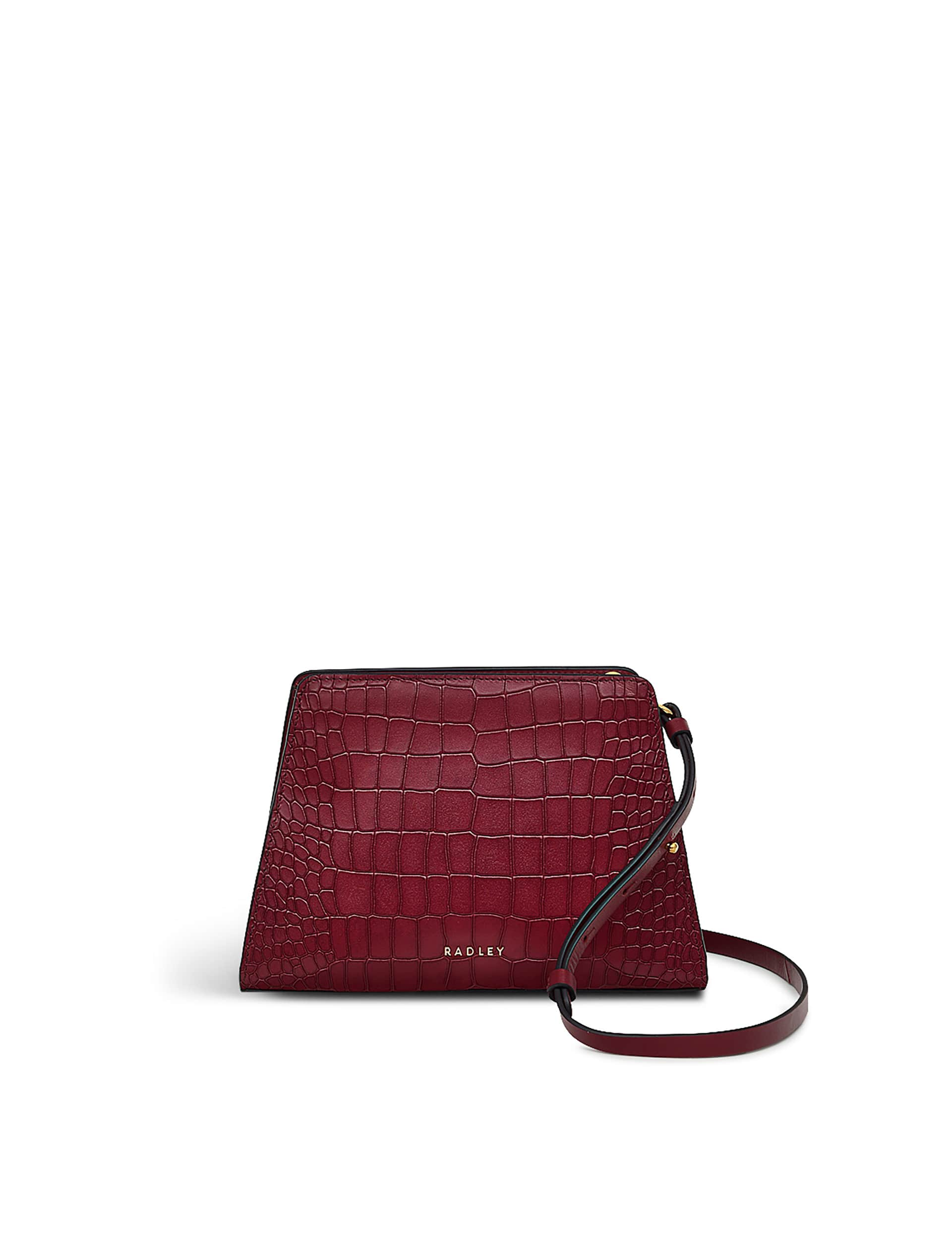 Radley Women's Glasshouse Leather Croc Effect Cross Body Bag - Red, Red