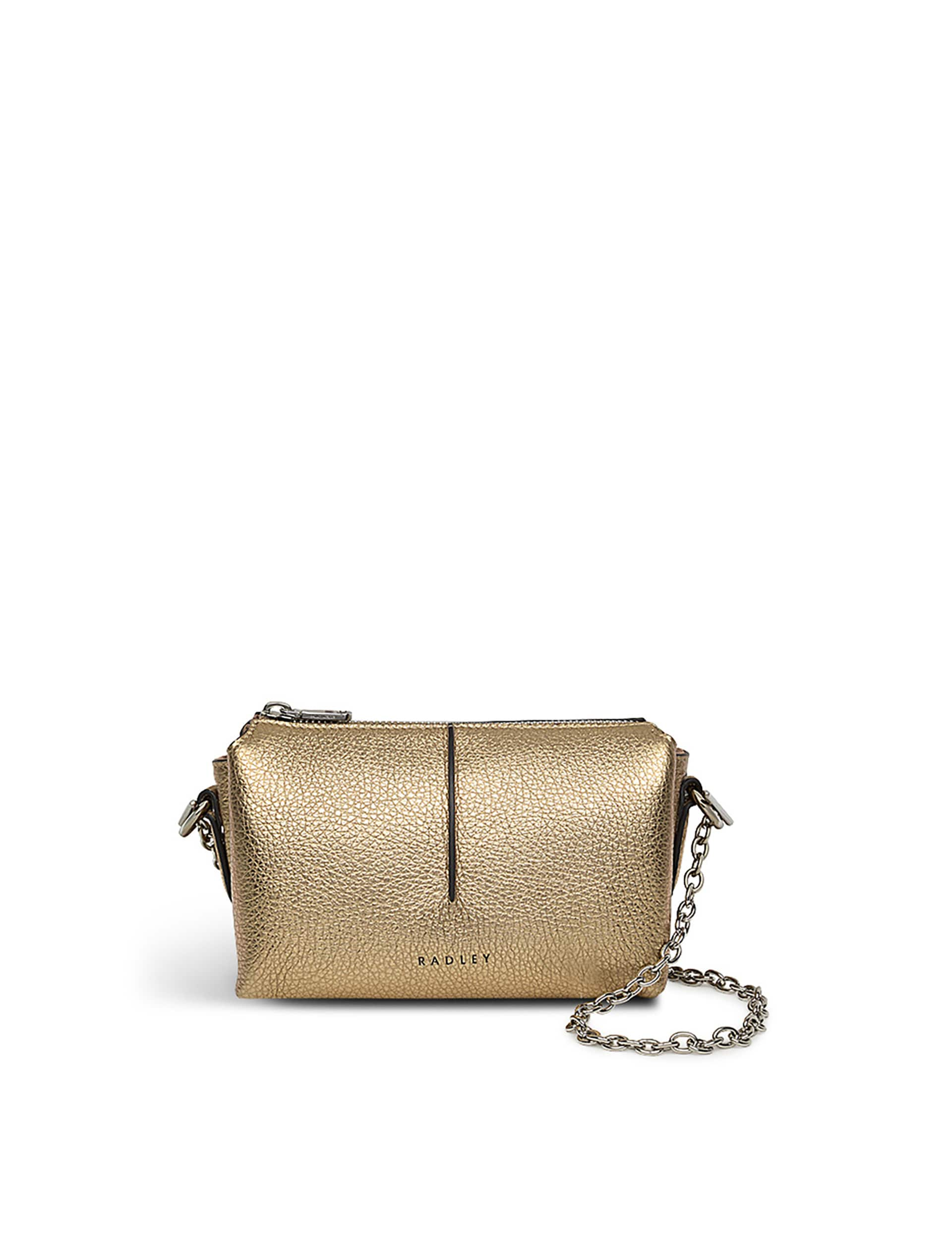 Radley Women's Hillgate Place Leather Metallic Chain Strap Cross Body Bag - Gold, Gold