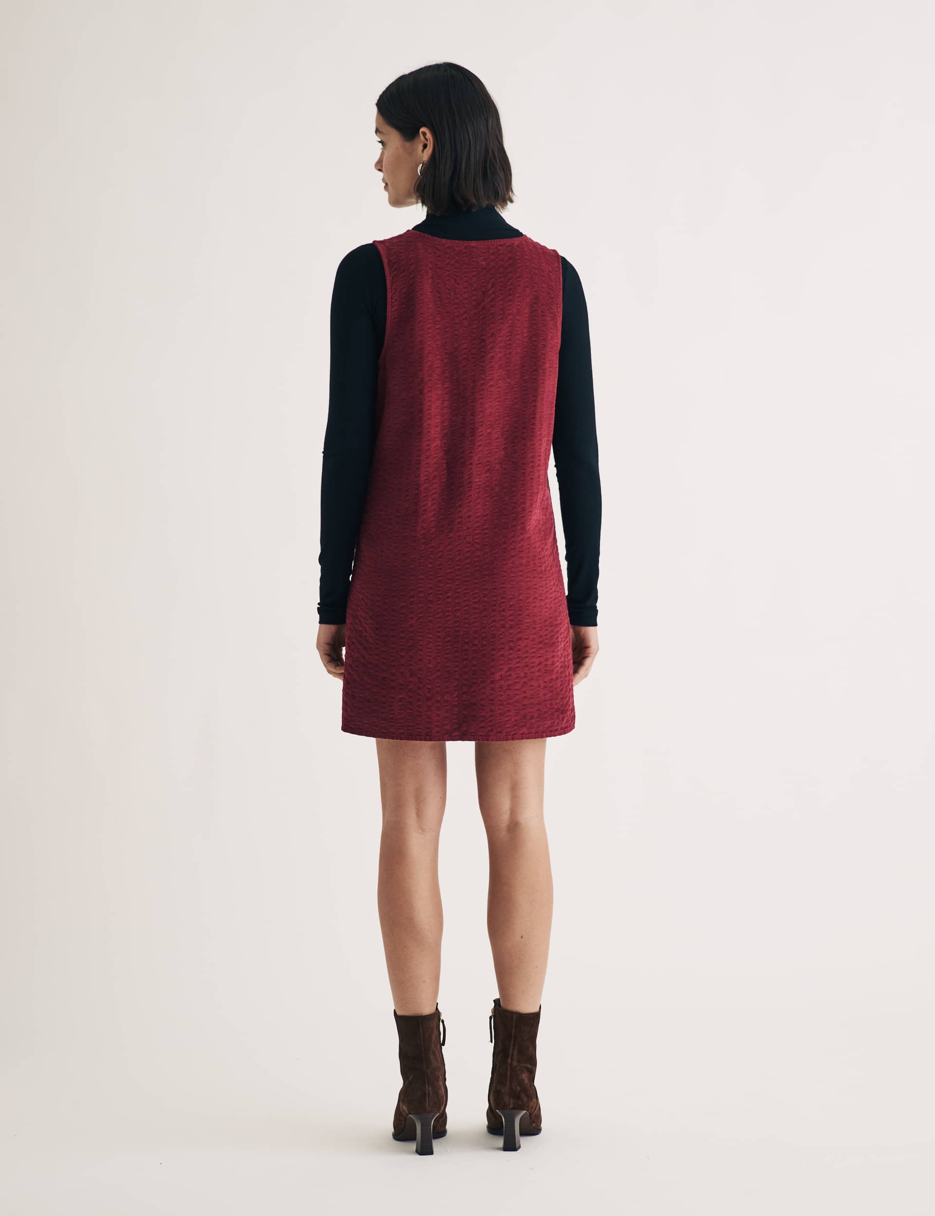 Nobody'S Child Women's Cord V-Neck Mini Dress - 18 - Burgundy, Burgundy