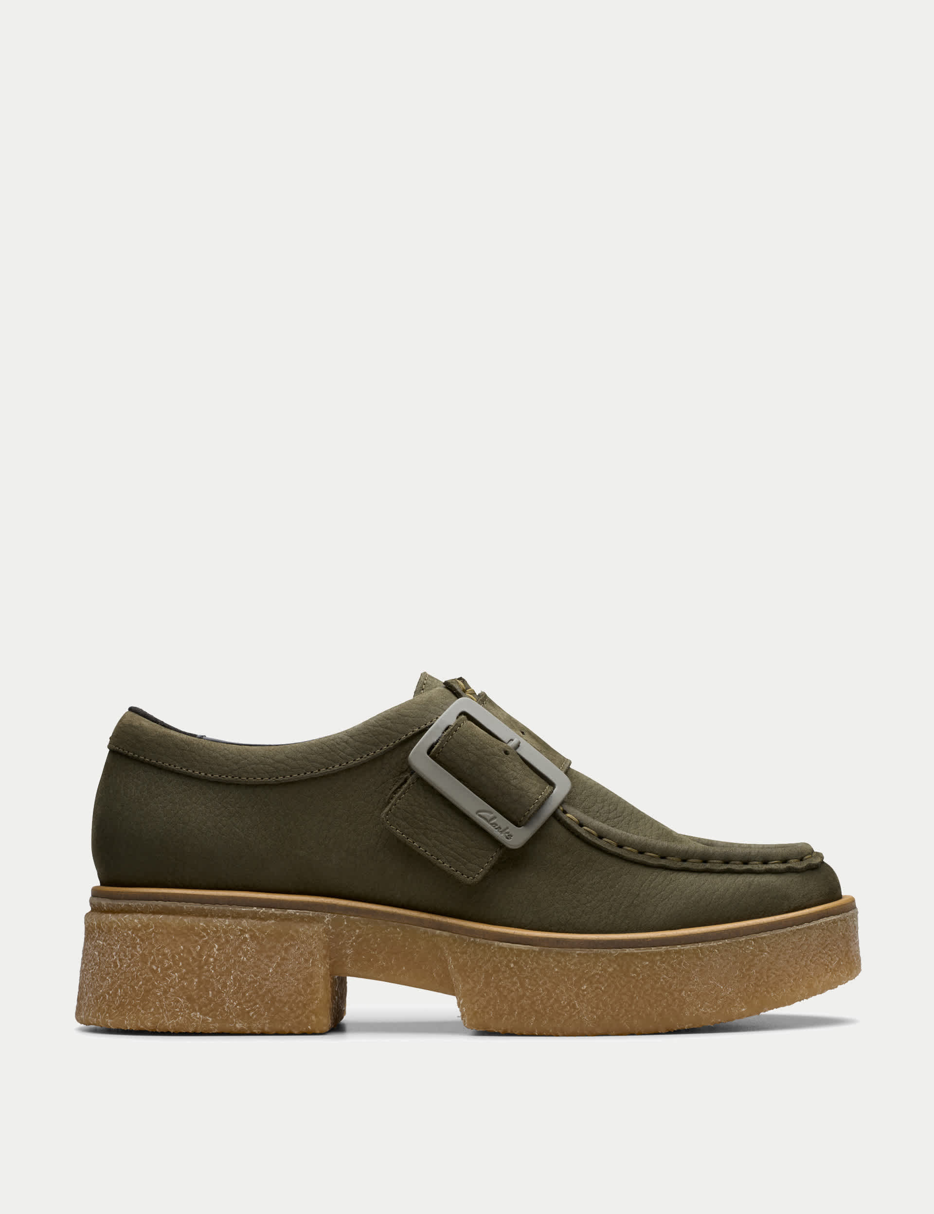 Clarks Women's Leather Buckle Block Heel Shoes
