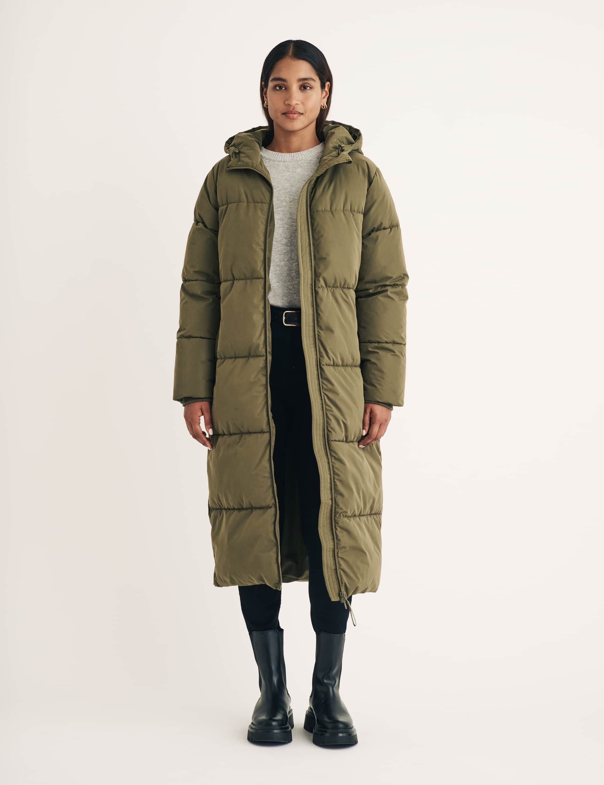 Nobody'S Child Women's Hooded Longline Puffer Coat - S - Green, Green