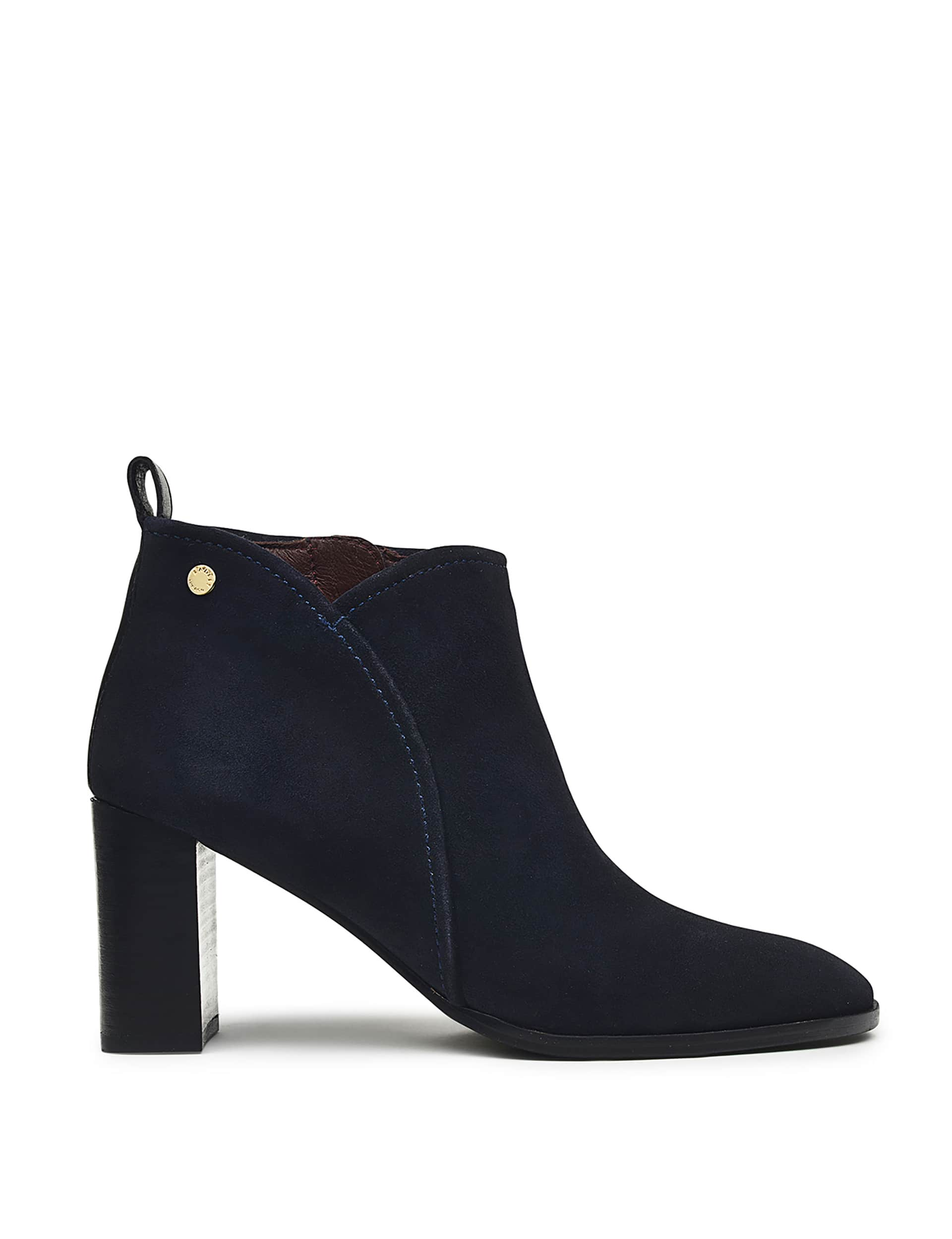 Radley Women's Leather Block Heel Ankle Boots - 6 - Navy, Navy,Black