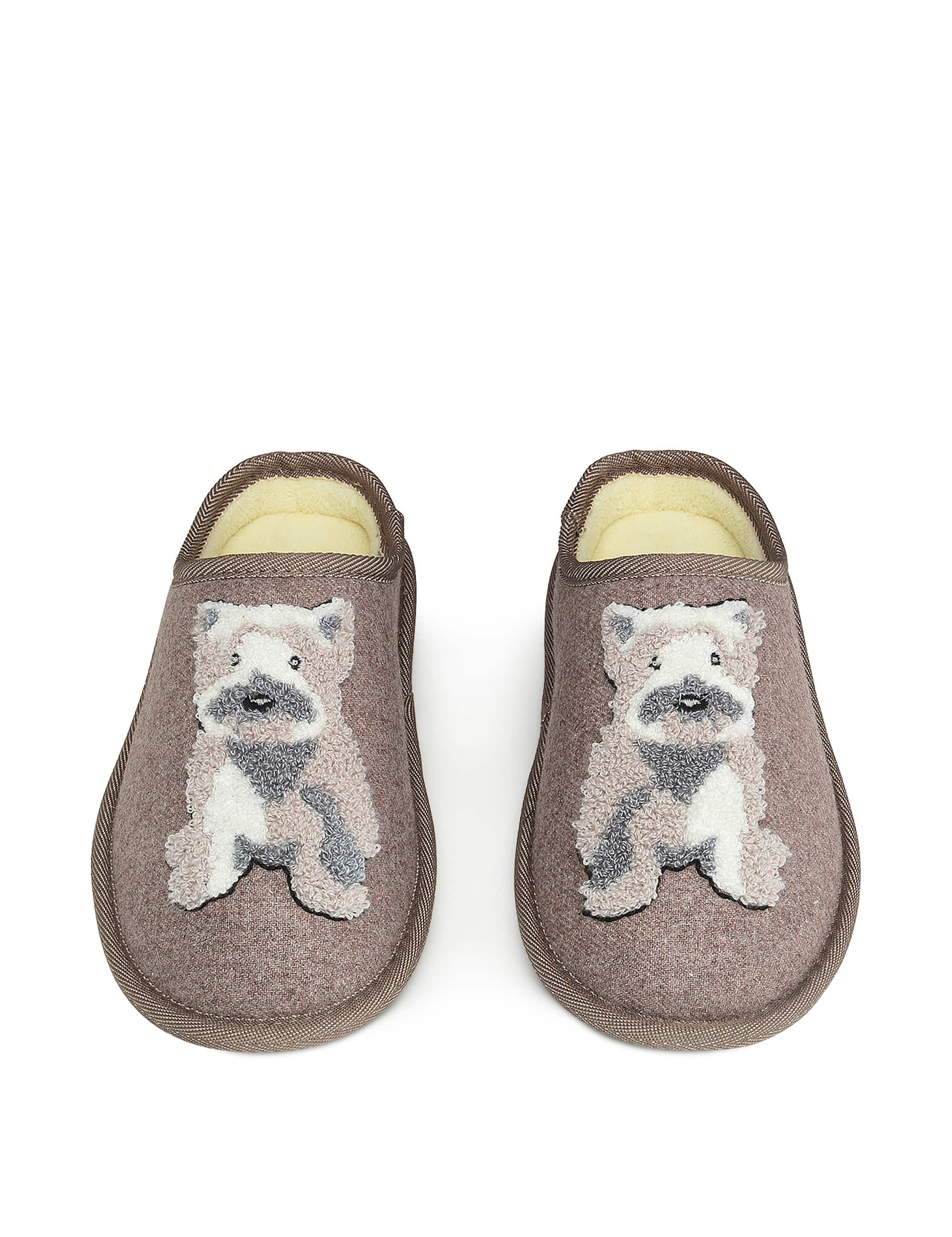 Radley Women's Dog Embroidered Round Toe Mule Slippers - 5 - Brown Mix, Brown Mix