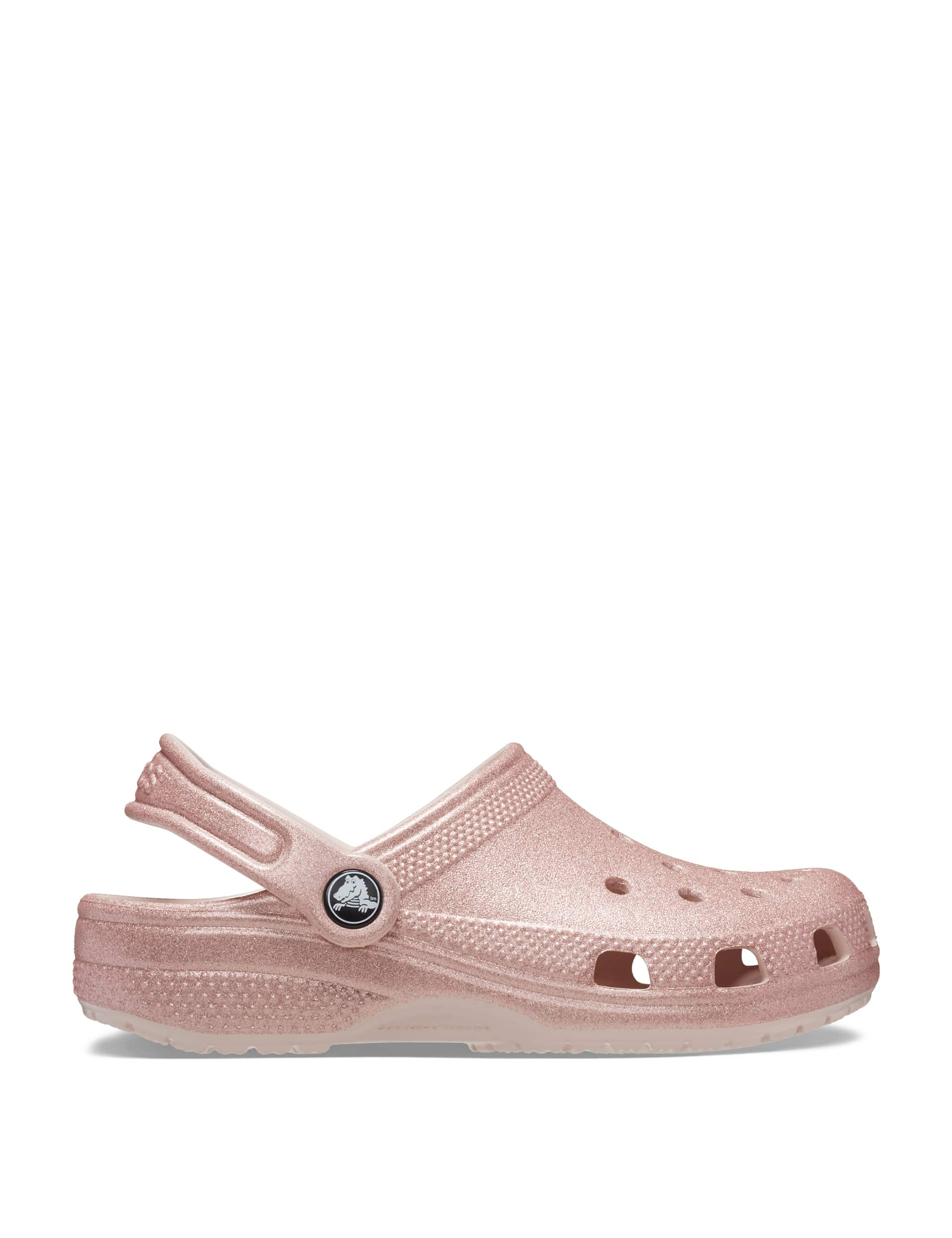 Crocs Girls Classic Glitter Clogs (11 Small - 6 Large) - 3 L - Light Pink, Light Pink