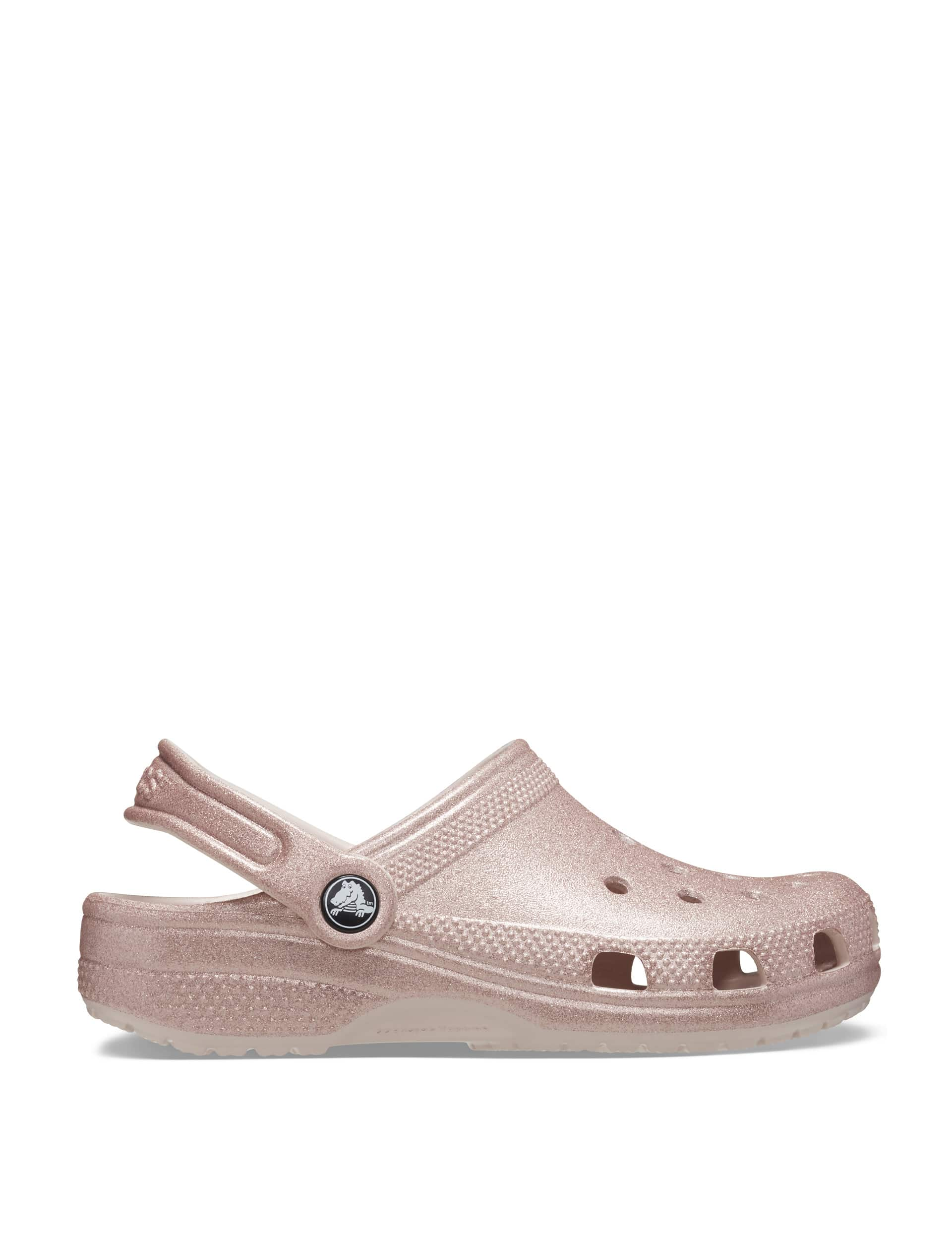 Crocs Kids Glitter Clogs (4 Small - 10 Small) - 8 S - Light Pink, Light Pink