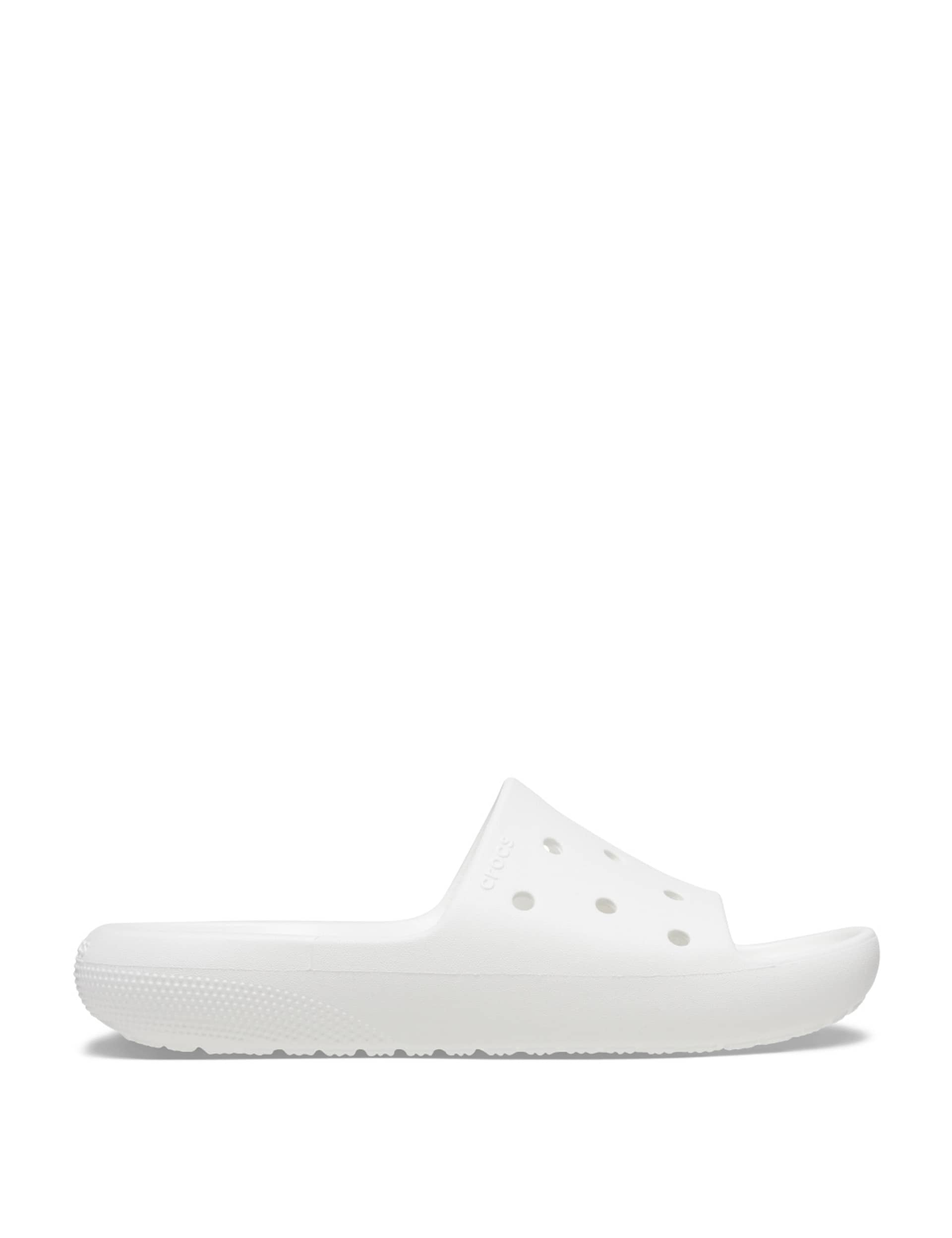 Crocs Womens Mens Flat Sliders - 9 - White, White