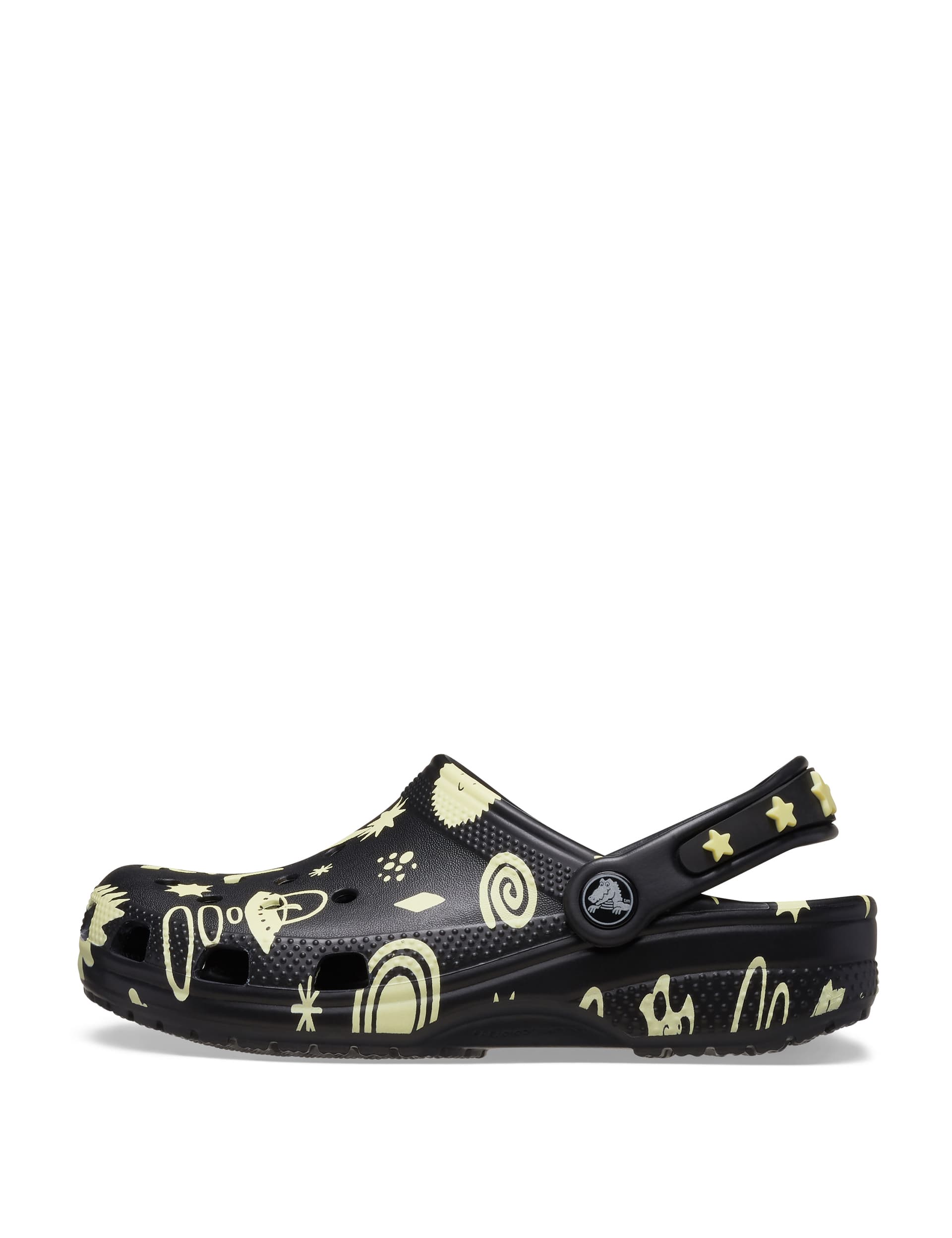 Crocs Girls Glow In The Dark Galaxy Crocs (4 Small - 10 Small) - 5 S - Black Mix, Black Mix