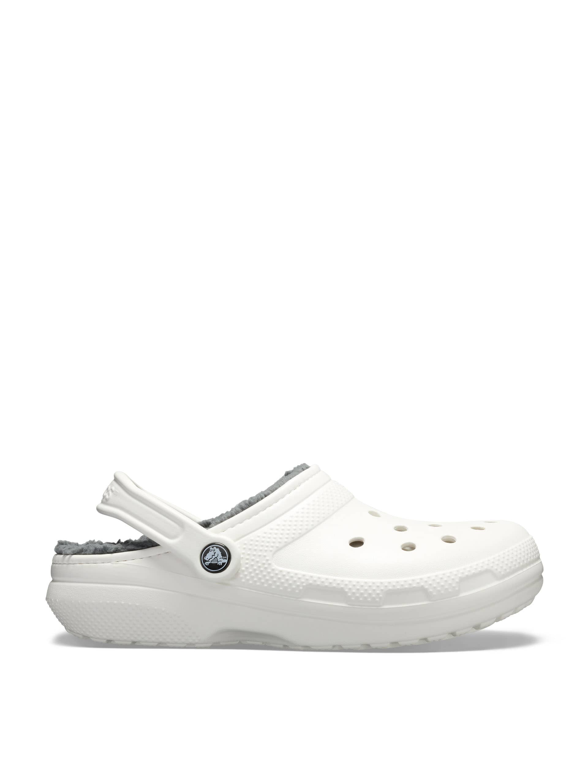 Crocs Classic Fleece Lined Clogs - 6 - White, White,Green,Black,Navy,Mushroom