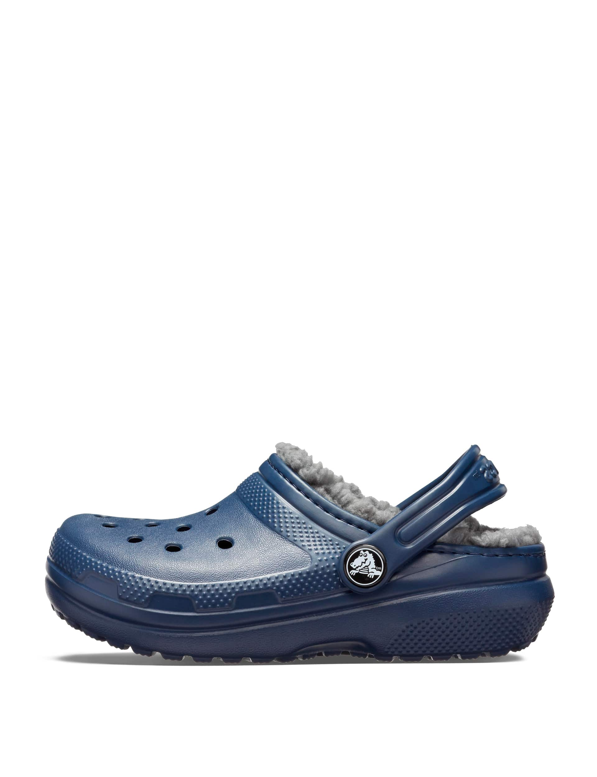 Crocs Kids Classic Fleece Lined Clogs (4 Small - 10 Small) - Navy, Navy