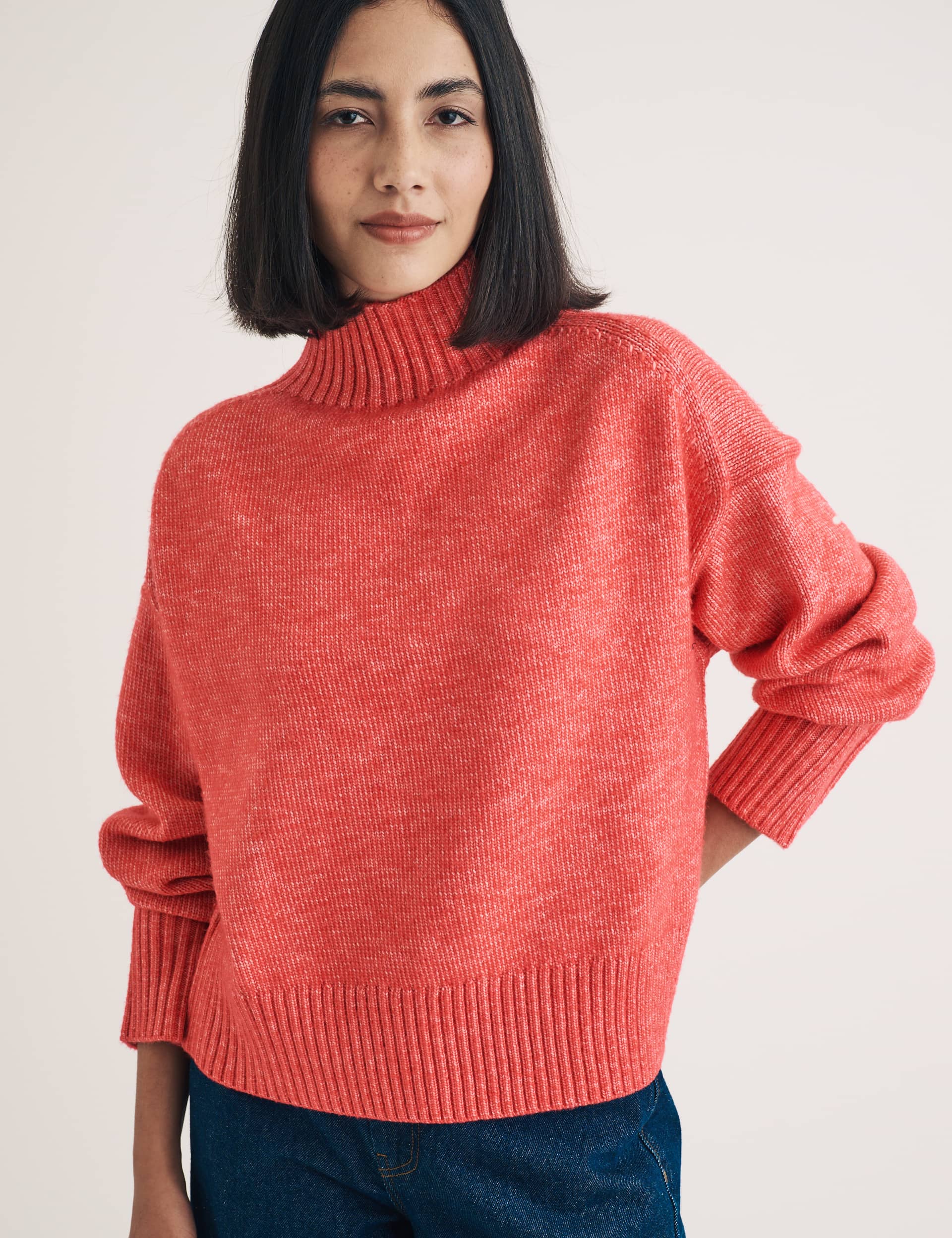 Nobody'S Child Women's Funnel Neck Relaxed Jumper