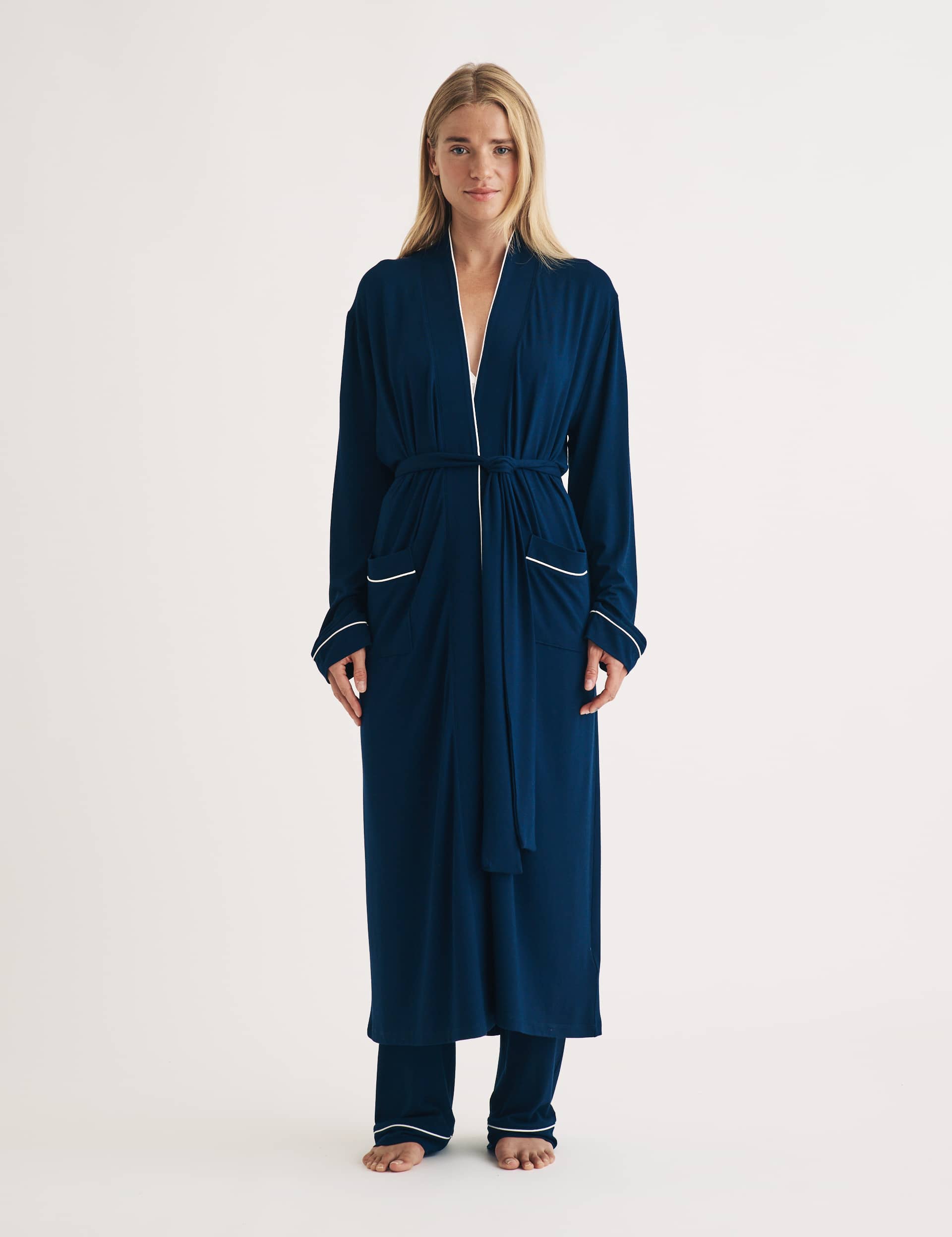 Nobody'S Child Women's Jersey Longline Robe - M - Blue, Blue