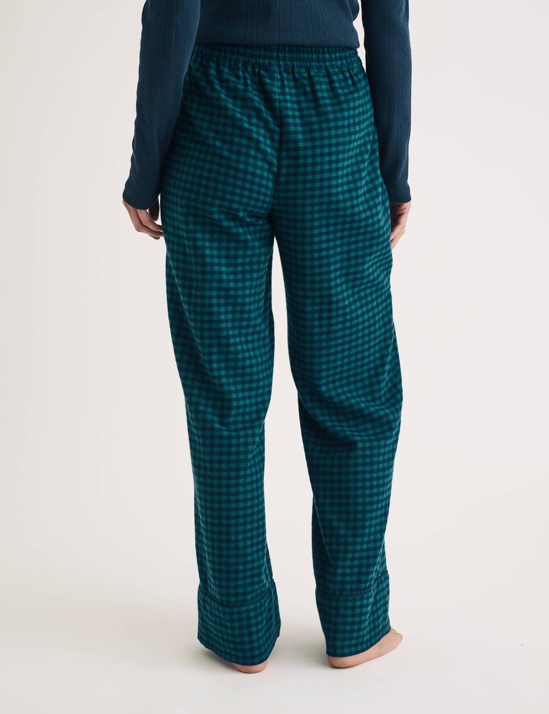 Nobody'S Child Women's Pure Cotton Checked Pyjama Bottoms - XL - Green Mix, Green Mix