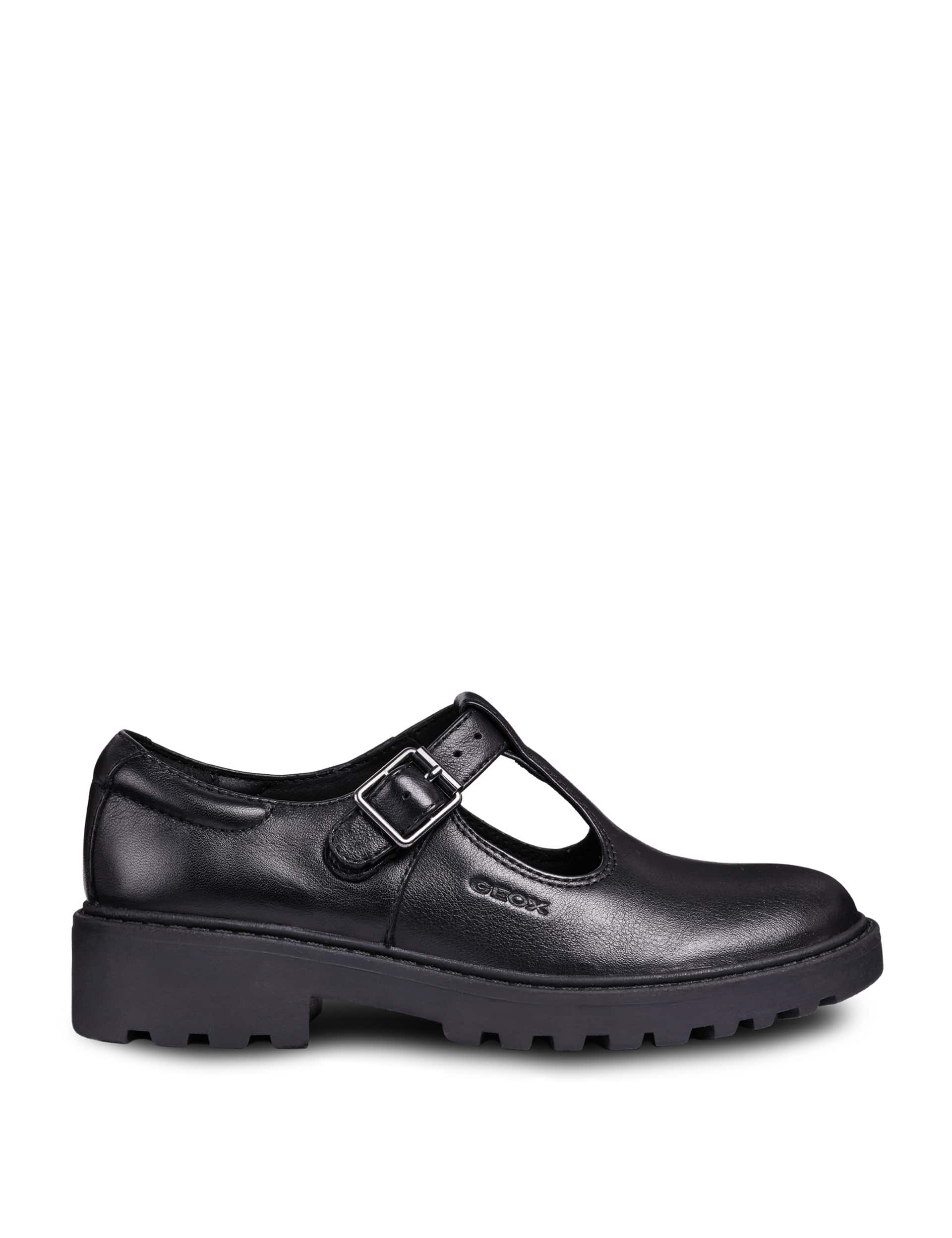 Geox Kids Patent Leather T-Bar School Shoes (13 Small - 6 Large) - 1 L - Black, Black Patent,Black