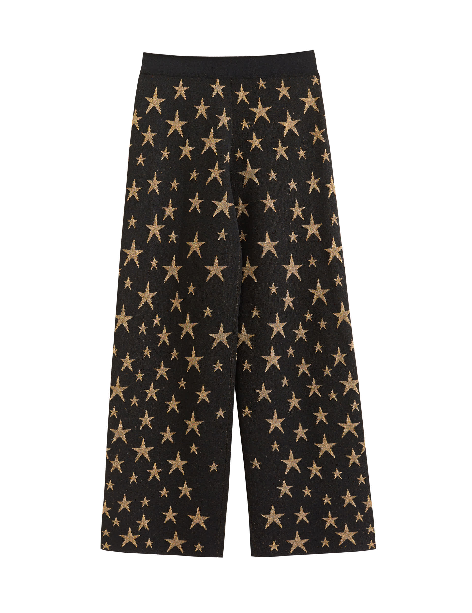 Chinti & Parker Women's Jacquard Star Flared Trousers - Black/Gold, Black/Gold