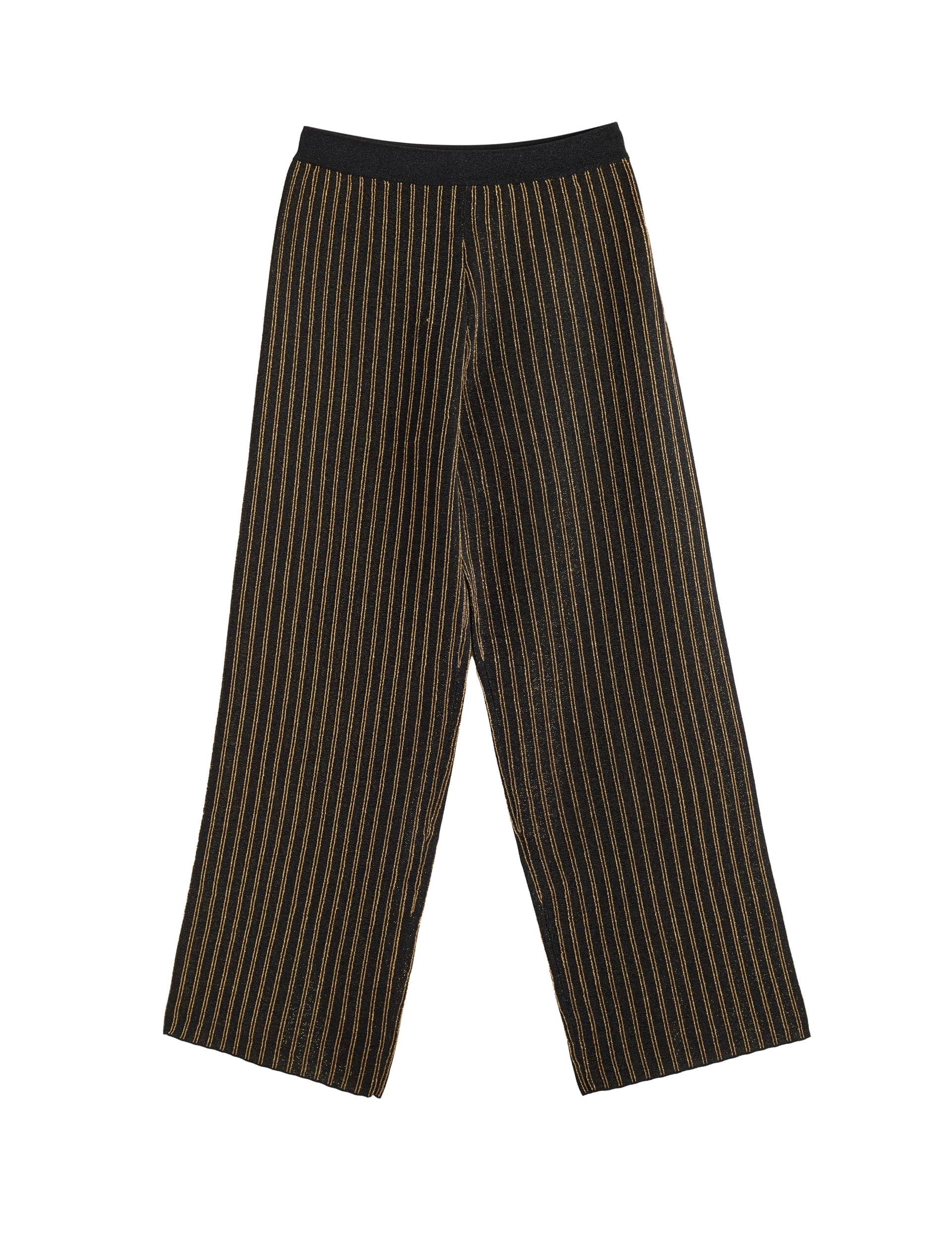 Chinti & Parker Women's Pinstripe Wide Leg Trousers - XS - Black/Gold, Black/Gold