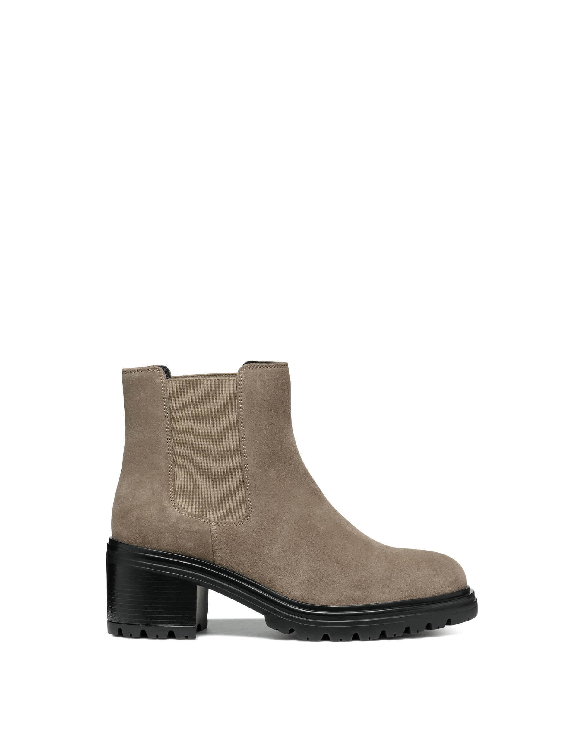 Geox Women's Suede Block Heel Round Toe Ankle Boots