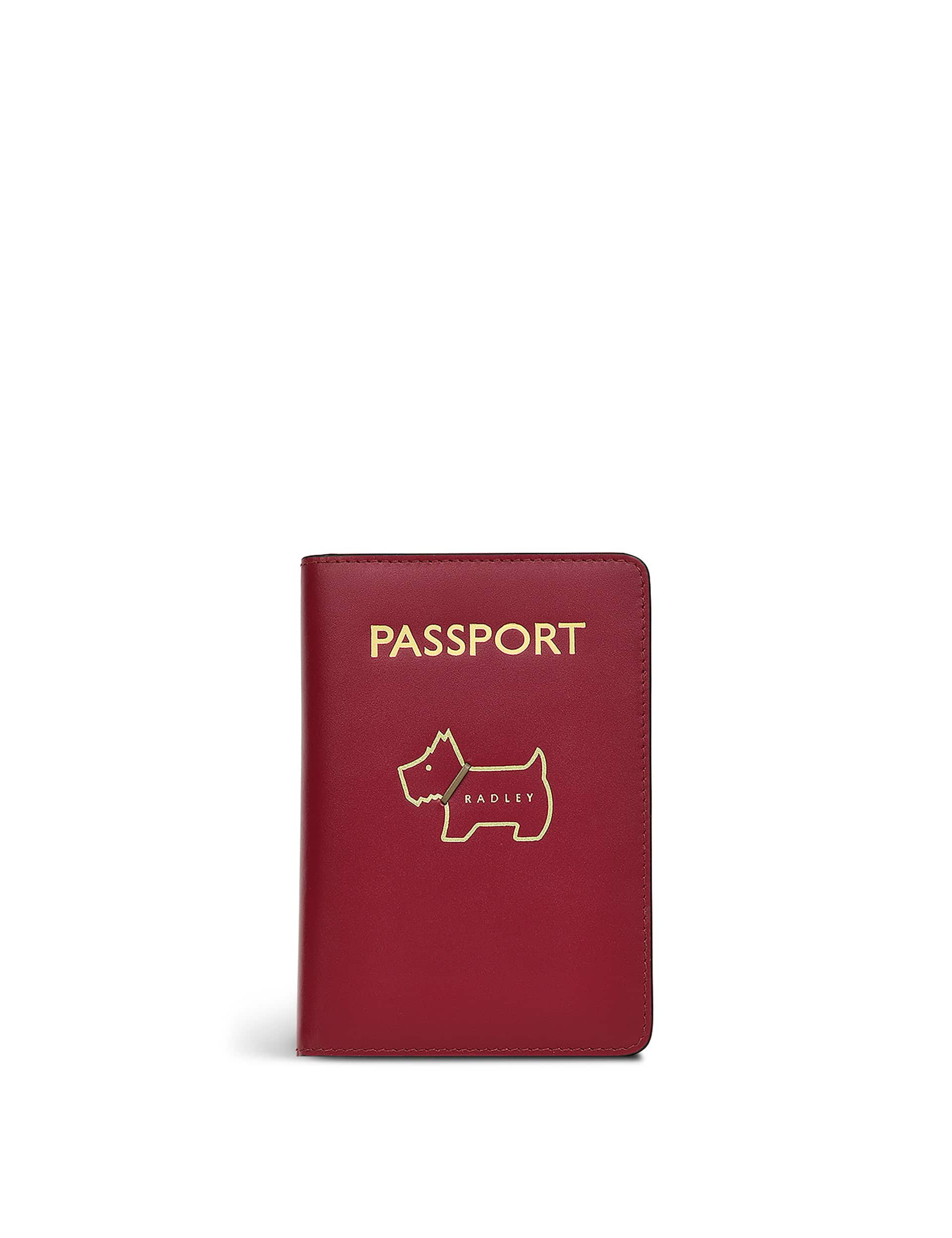 Radley Women's Heritage Dog Outline Leather Passport Cover - Burgundy, Burgundy