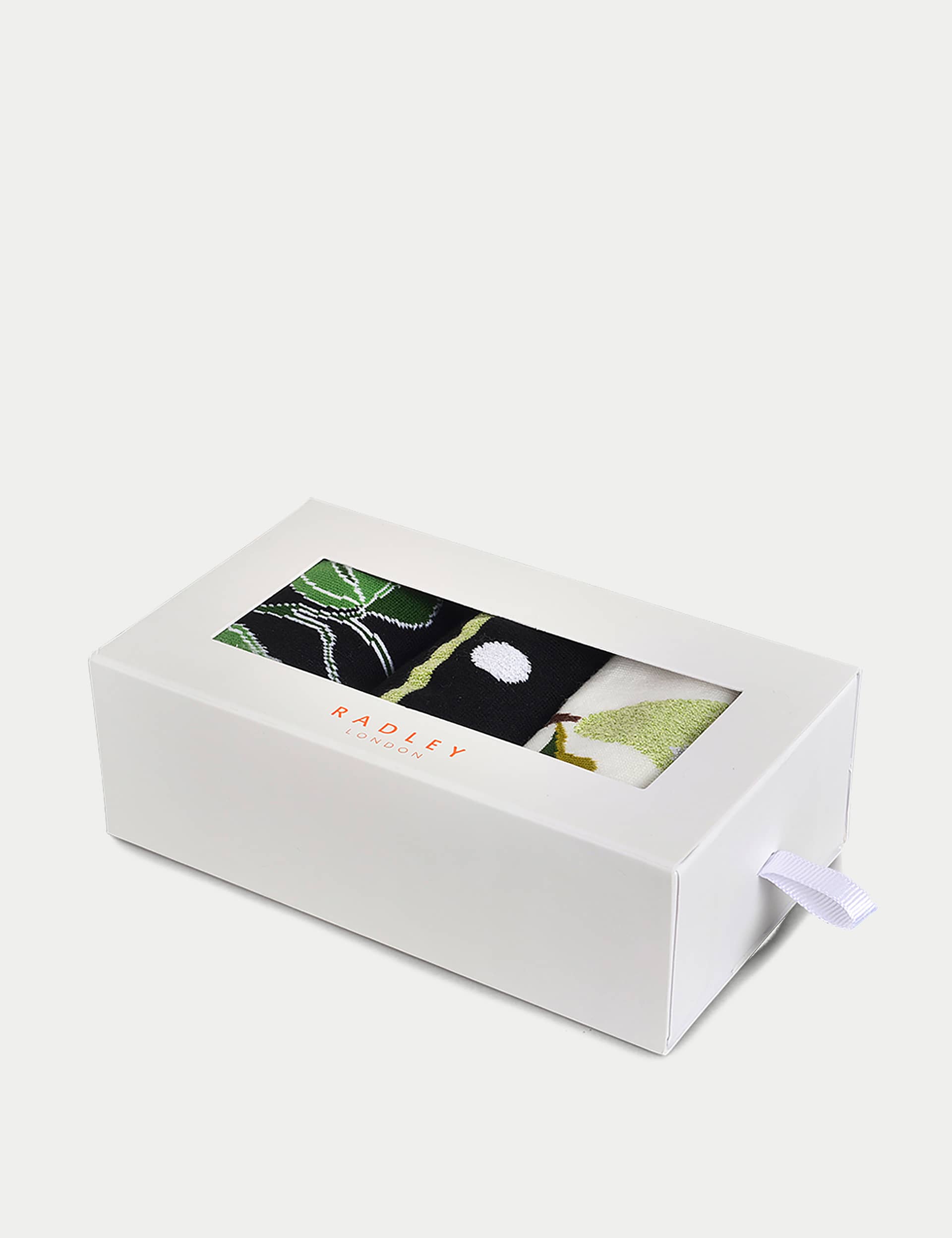 Radley Women's 3pk Cotton Rich Patterned Ankle High Socks