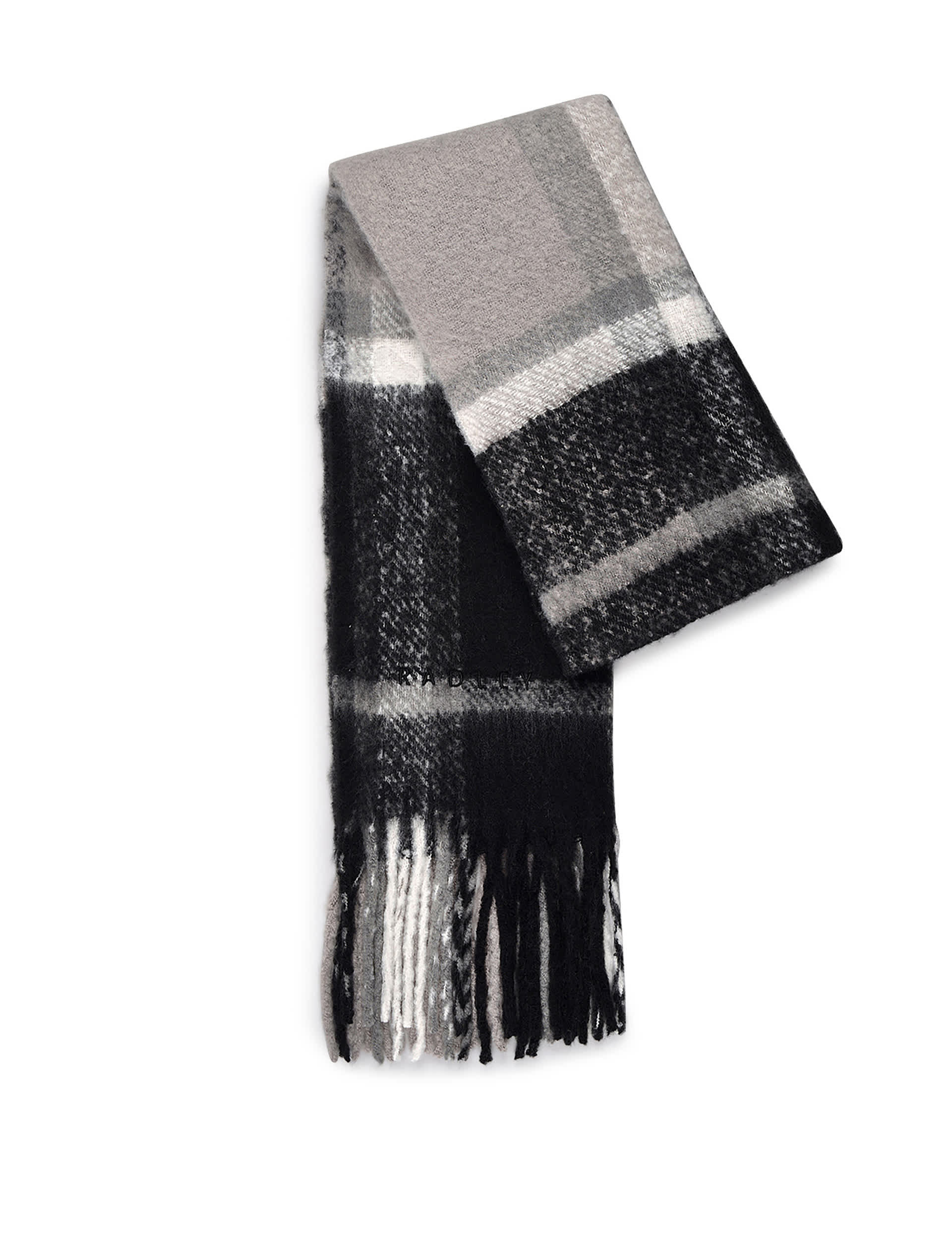 Radley Women's Checked Tassel Scarf - Black Mix, Black Mix,Green Mix