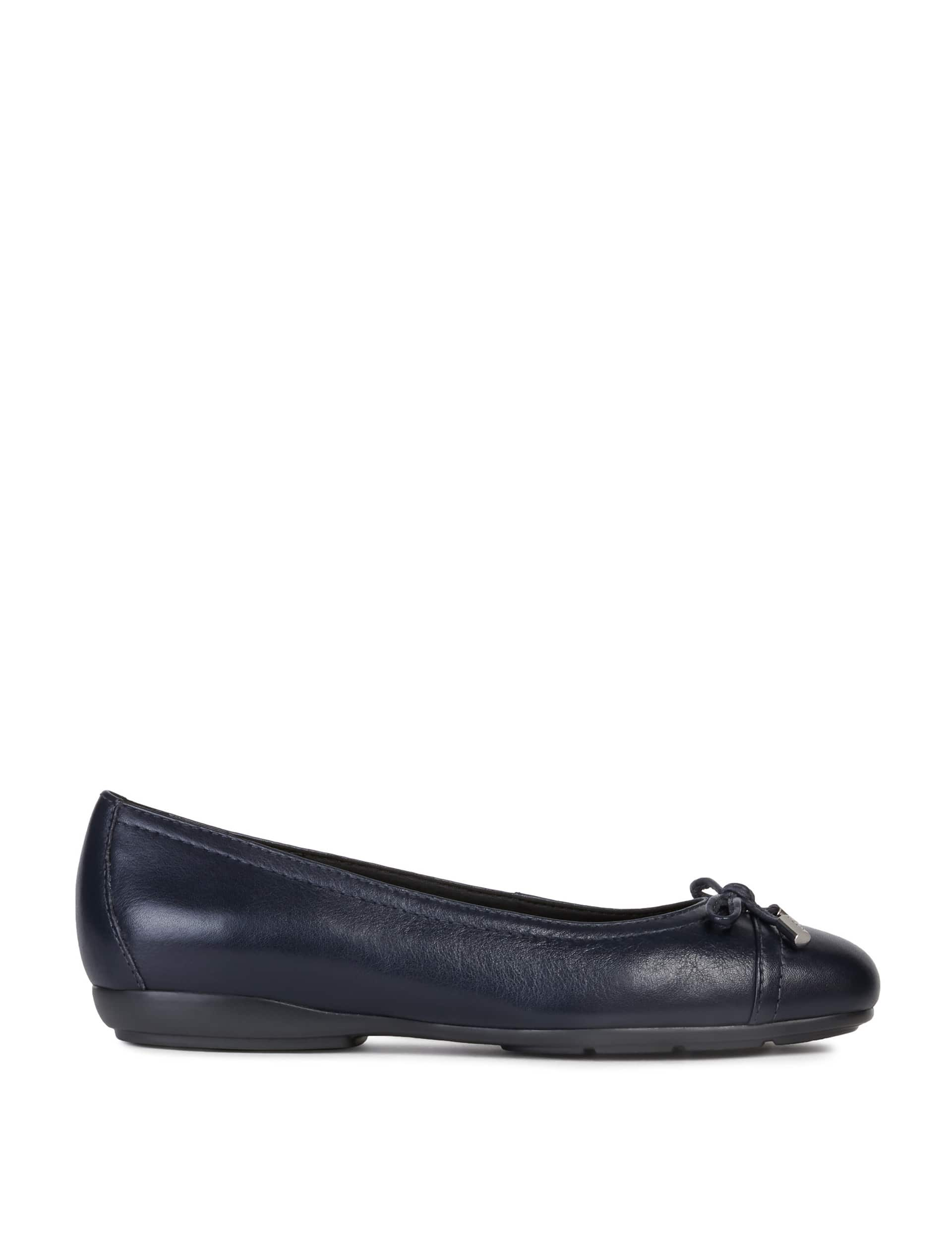 Geox Women's Annytah Leather Flat Pumps - 5 - Navy, Black,Navy