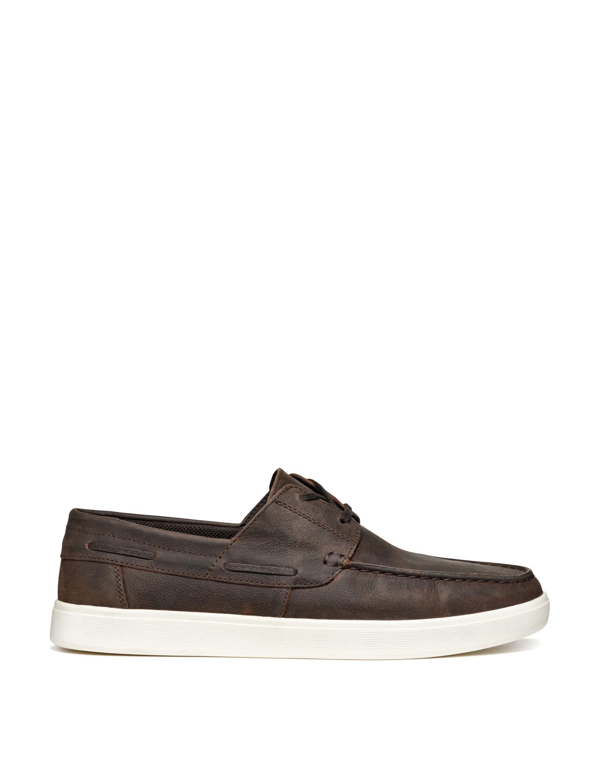 Geox Men's Leather Slip On Flatform Loafers