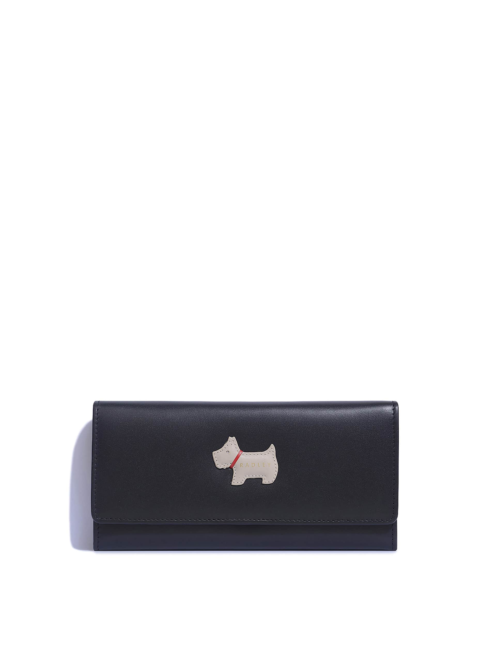 Radley Women's Heritage Dog Leather Large Foldover Purse - Black, Black