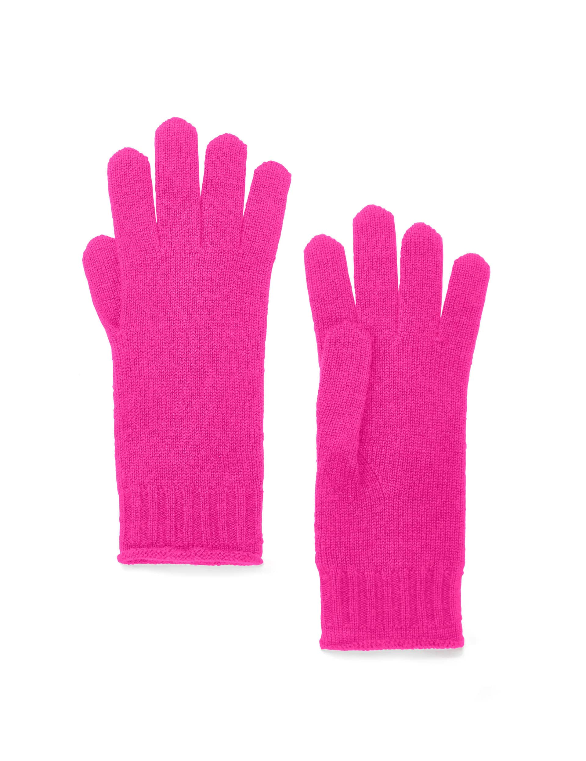 Chinti & Parker Women's Wool Rich With Cashmere Gloves - Hot Pink, Hot Pink