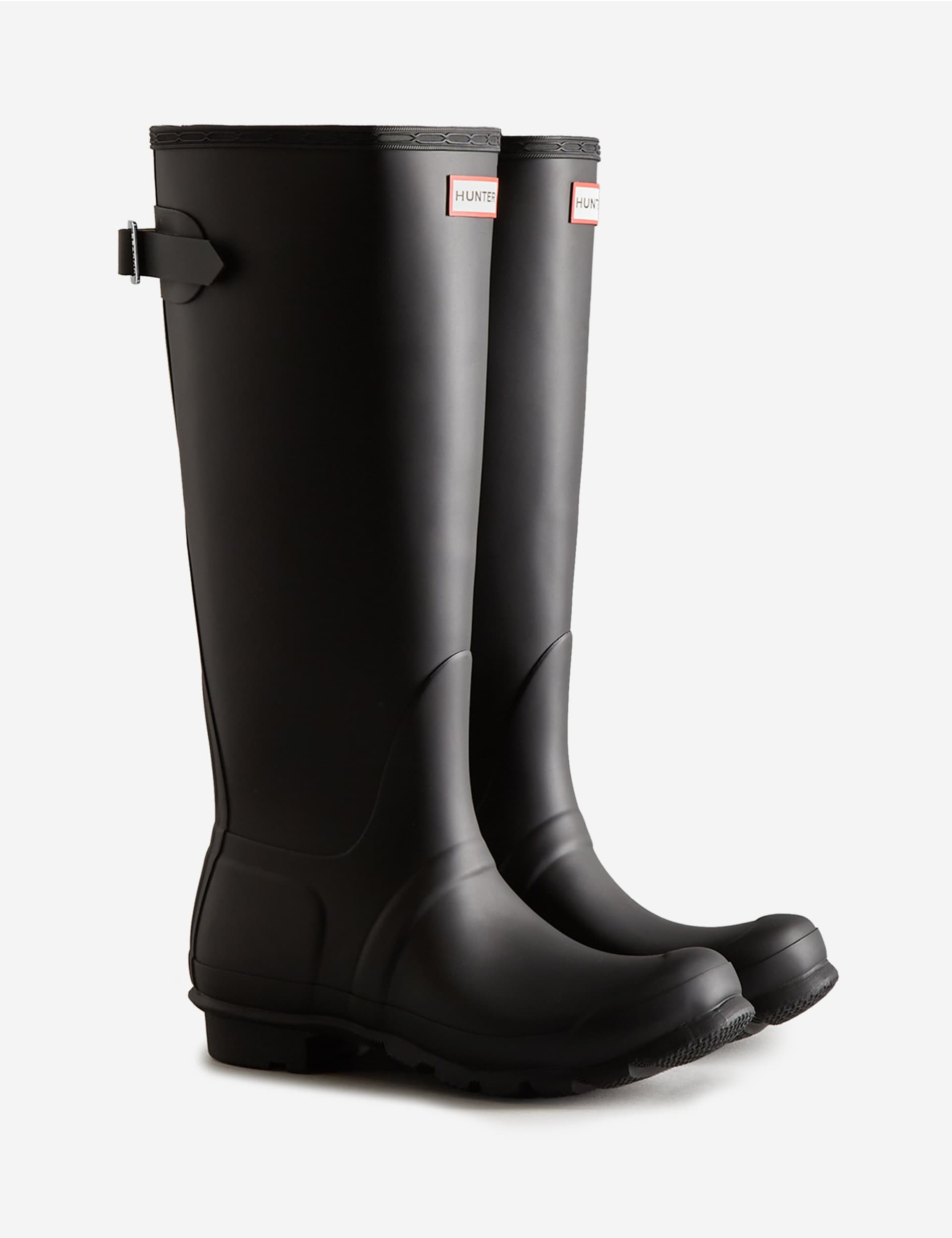 Hunter Women's Back Adjustable Tall Wellington Boots - 5 - Black, Black