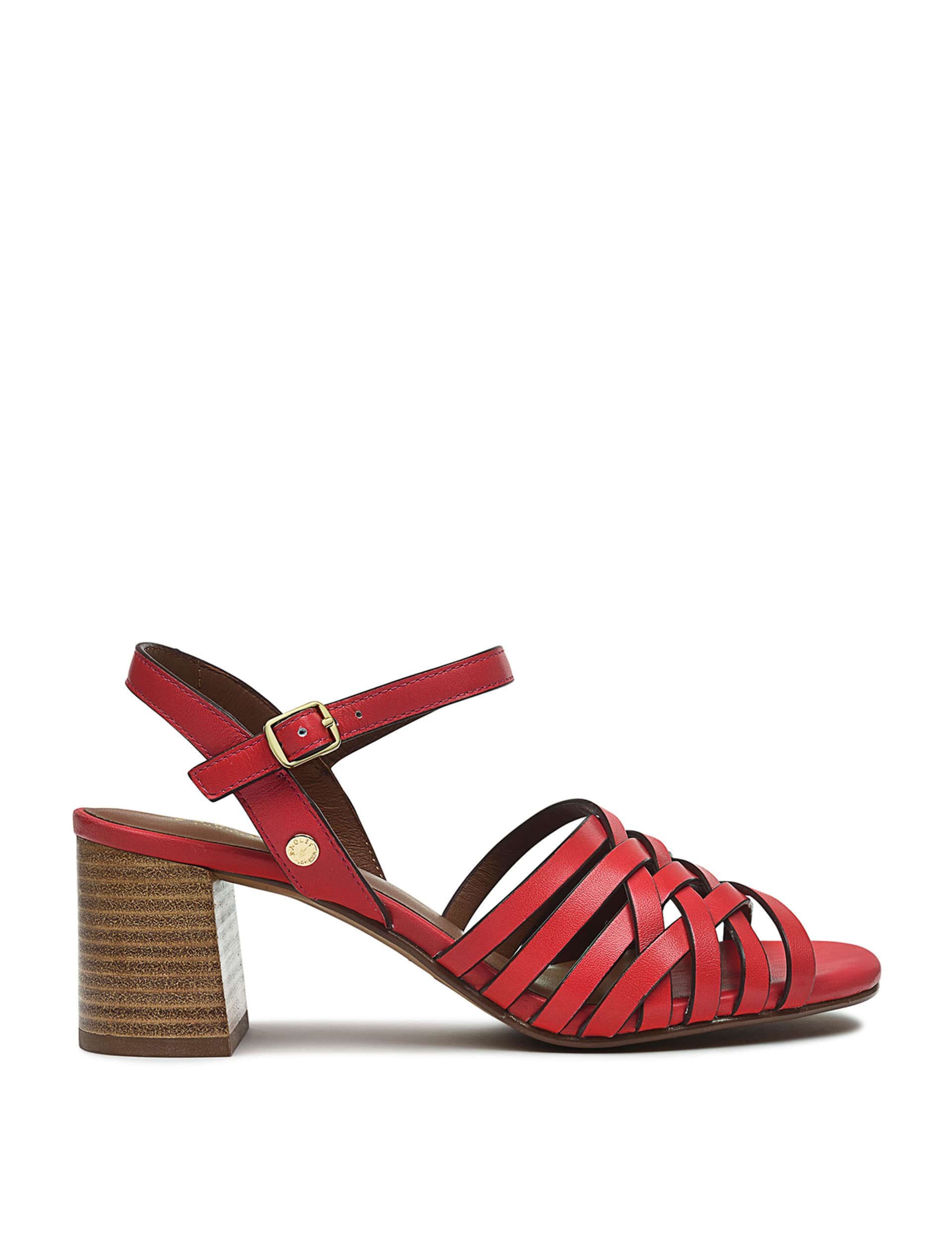 Radley Women's Crossways Road Leather Block Heel Sandals - 6 - Red, Red